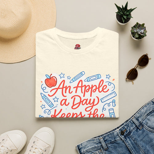 An Apple a Day Keeps the Subs Away Teacher T-Shirt | Funny Substitute Teacher Tee | Back to School Gift | Cute Classroom Graphic Shirt