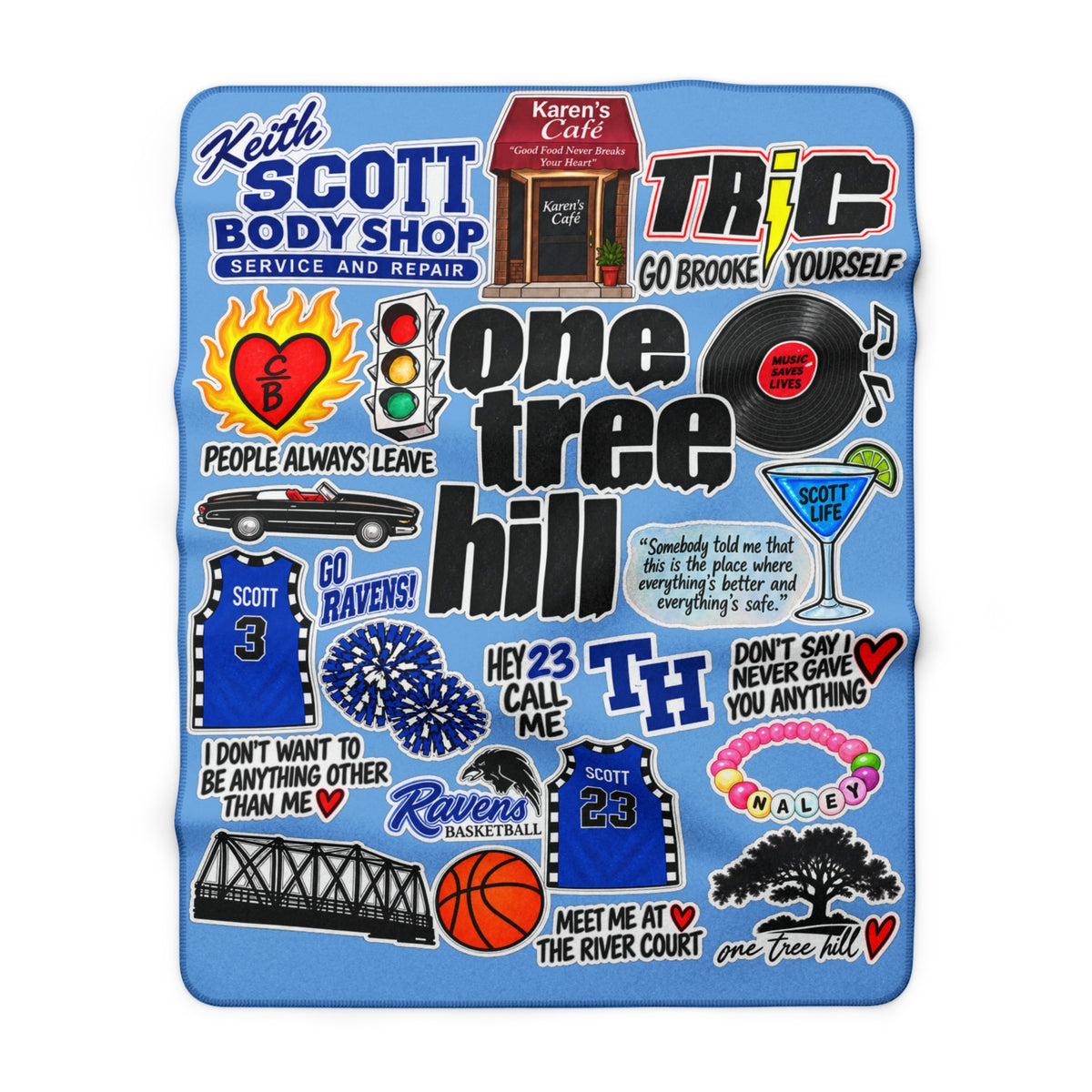 OTH Collage Sherpa Fleece Blanket