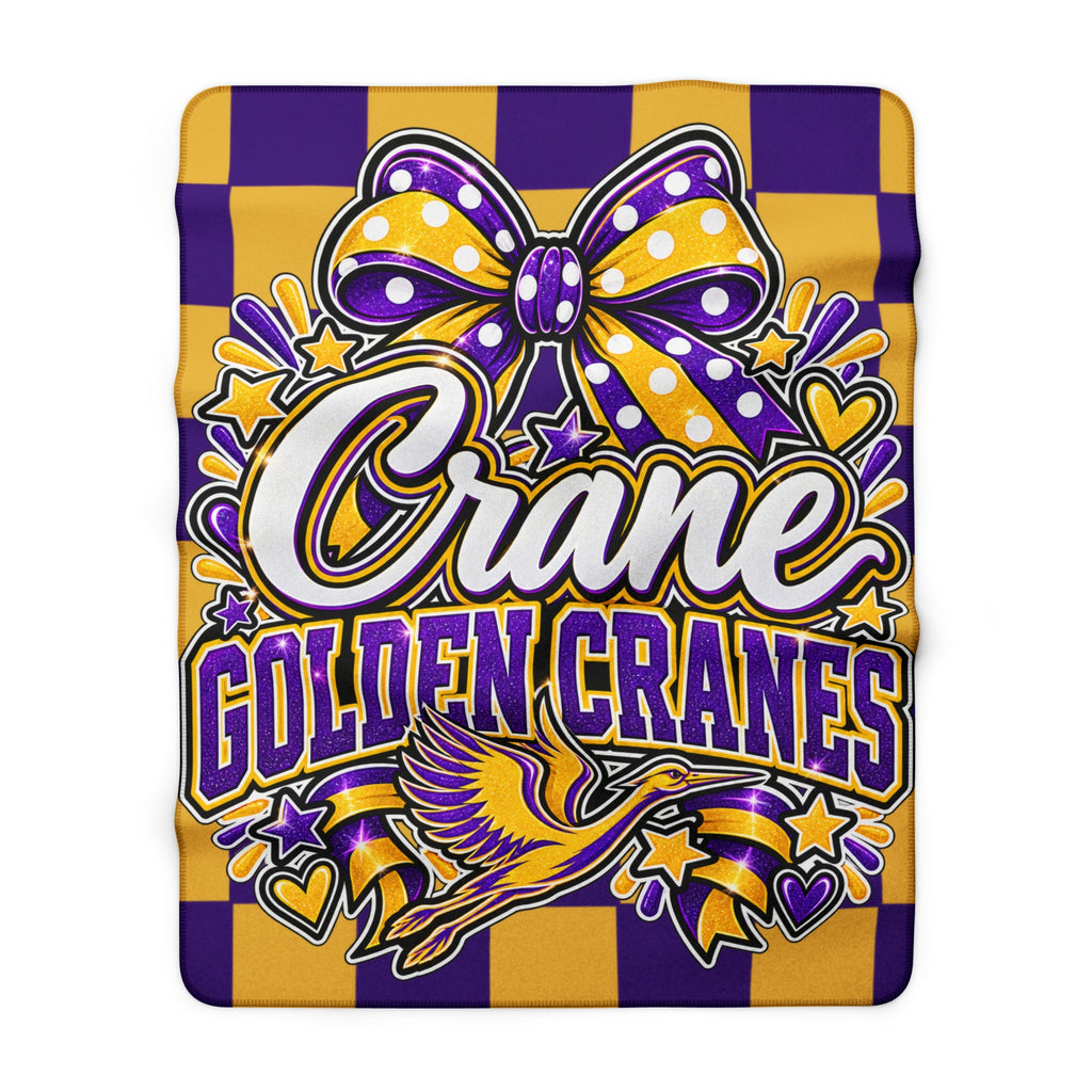 Golden Cranes Sherpa Fleece Blanket