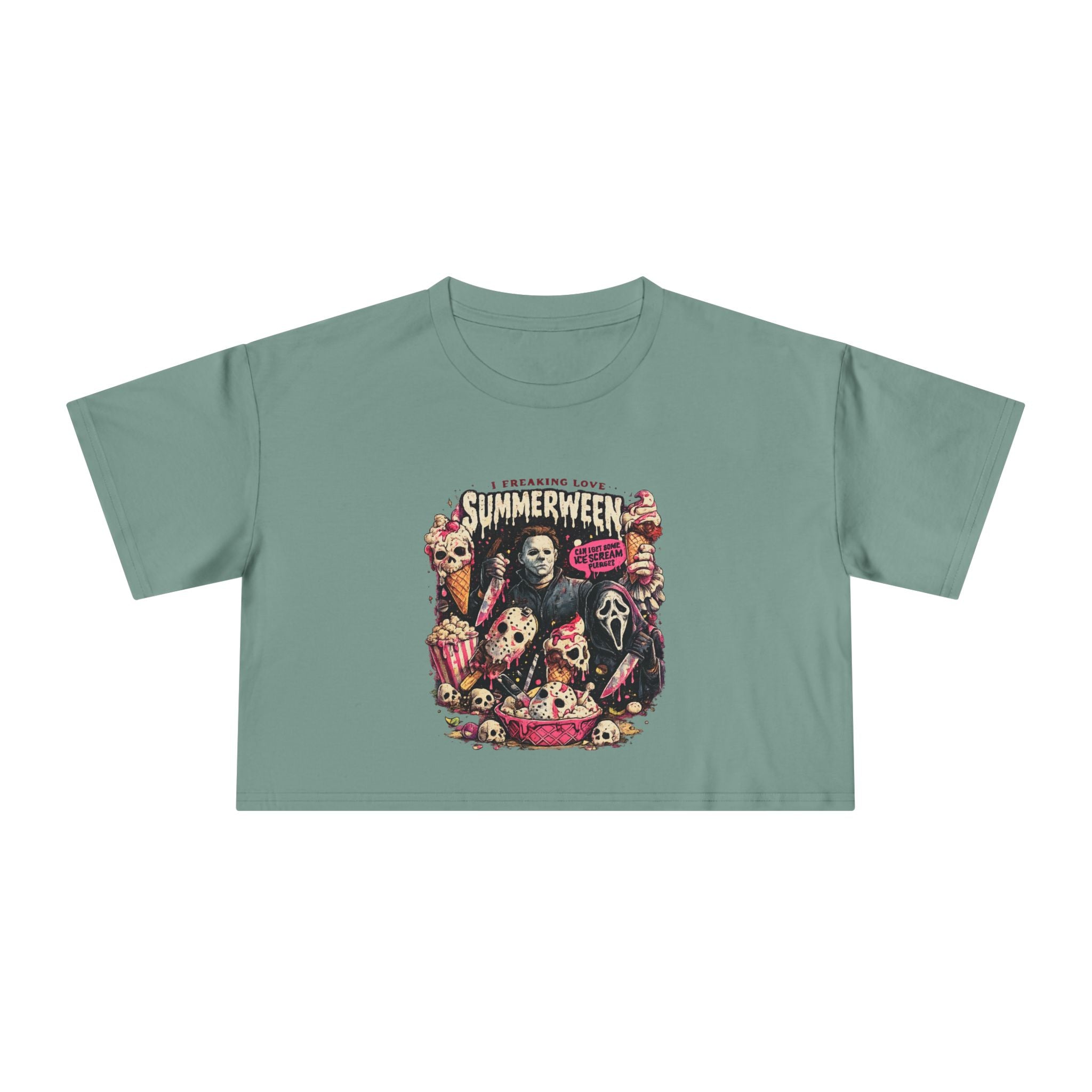 Horror Movie Summerween Crop Tee