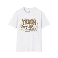 Teacher Leopard Heart T-Shirt | Teach Love Inspire Graphic Tee | Inspirational Teacher Shirt