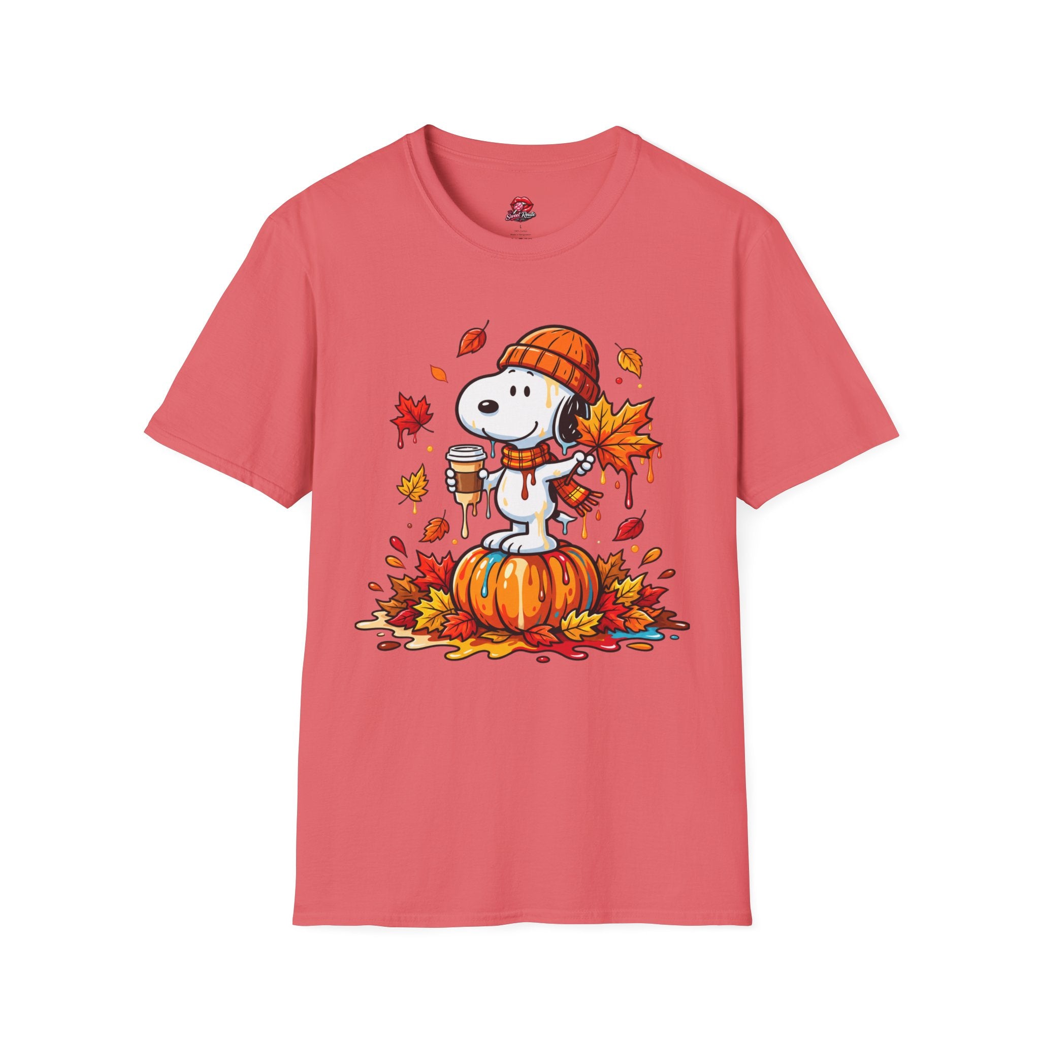 Fall Pumpkin, Leaves & Coffee snoopy T-Shirt