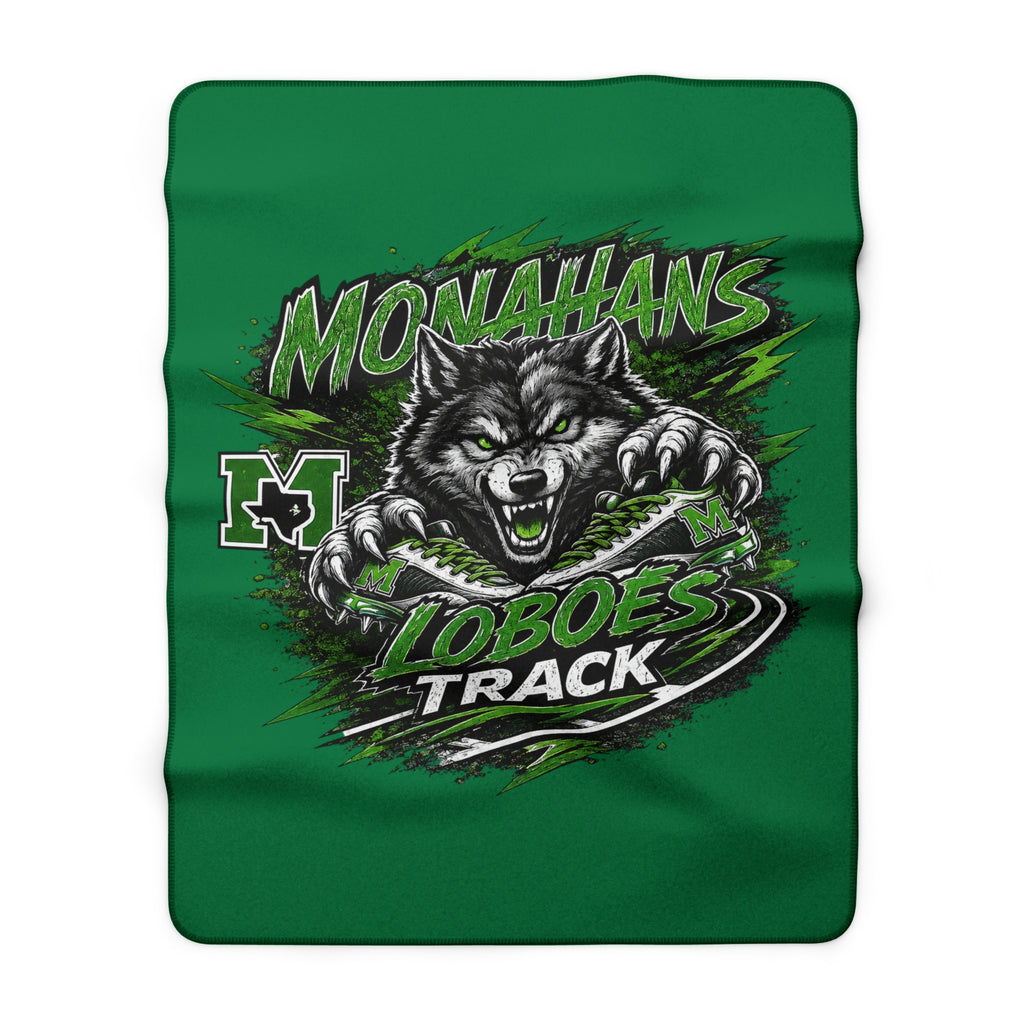 Monahans Loboes Track Sherpa Fleece Blanket