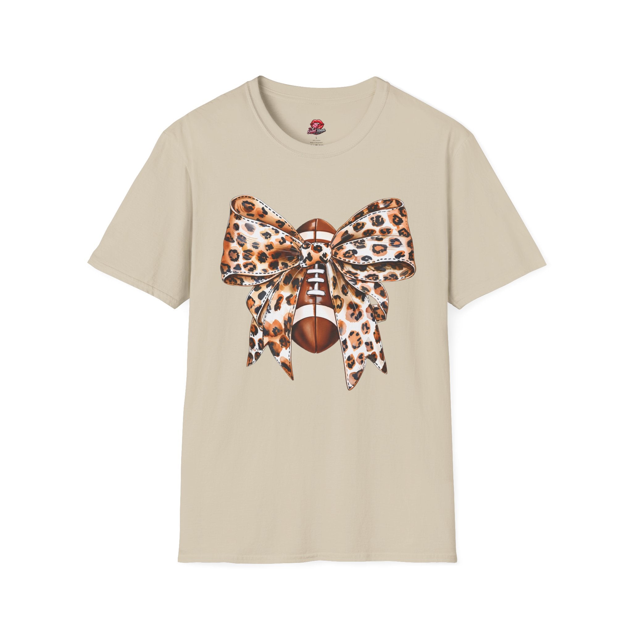 Leopard Bow Football T-Shirt