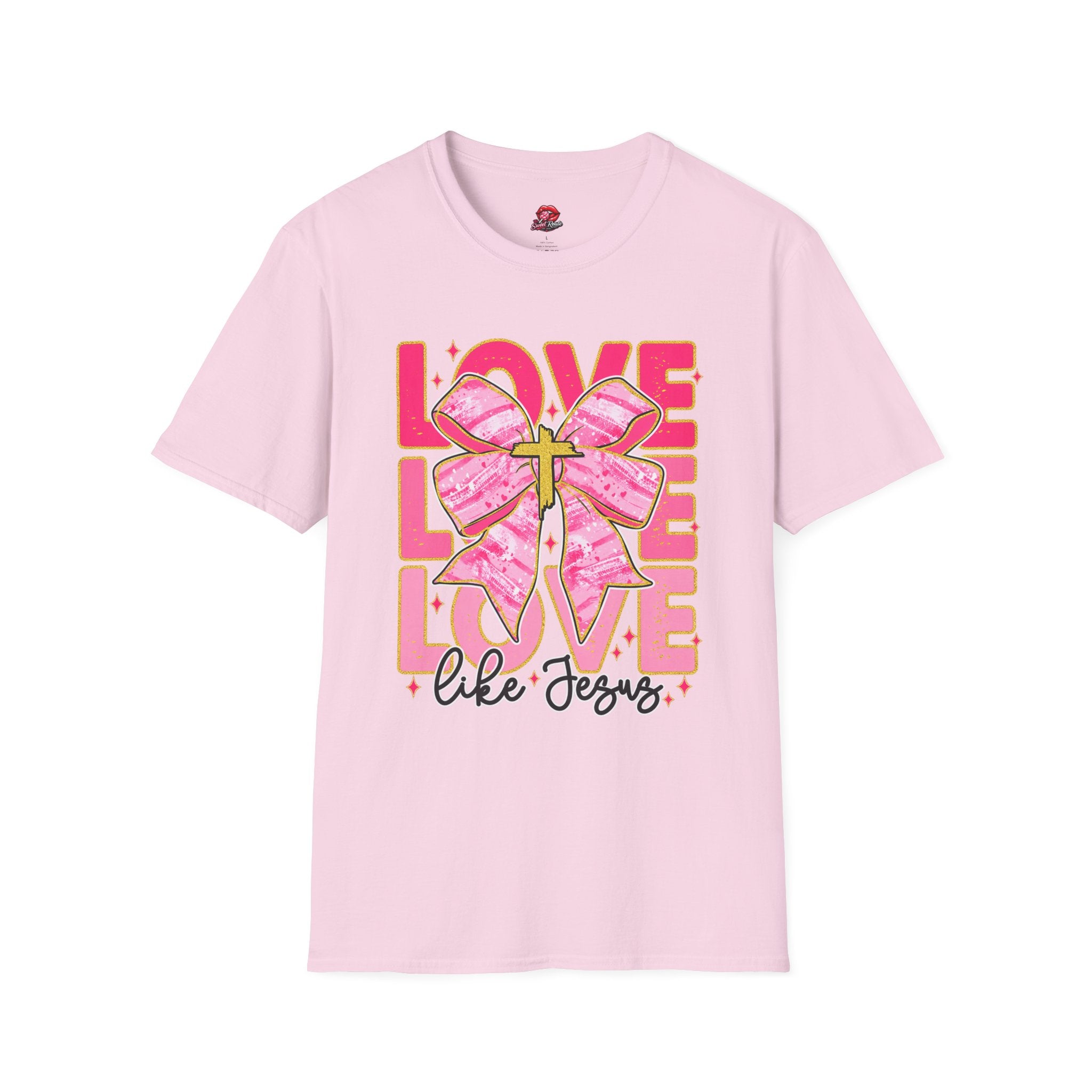 Love Like Jesus Pink Bow Graphic Tee