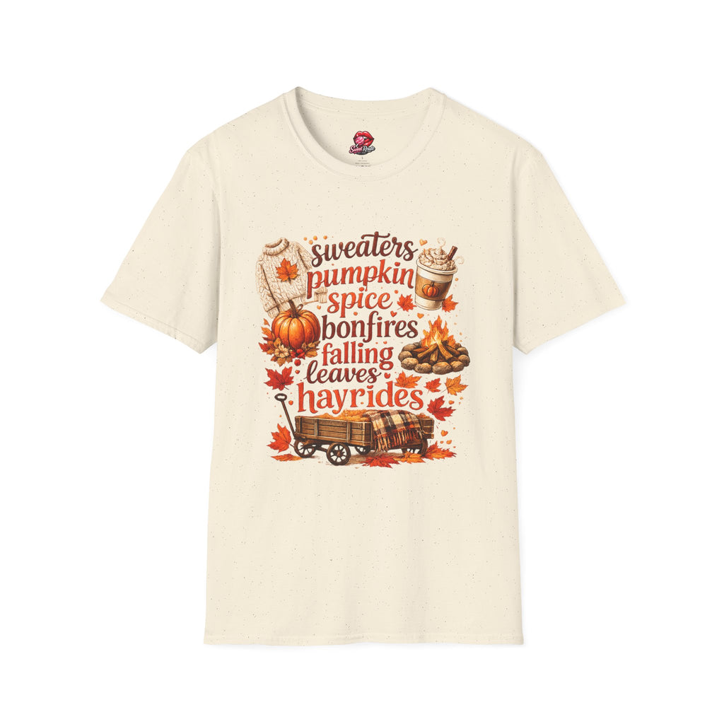 Sweaters Pumpkin Spice Bonfires Falling Leaves T-Shirt | Cute Fall Shirt For Women