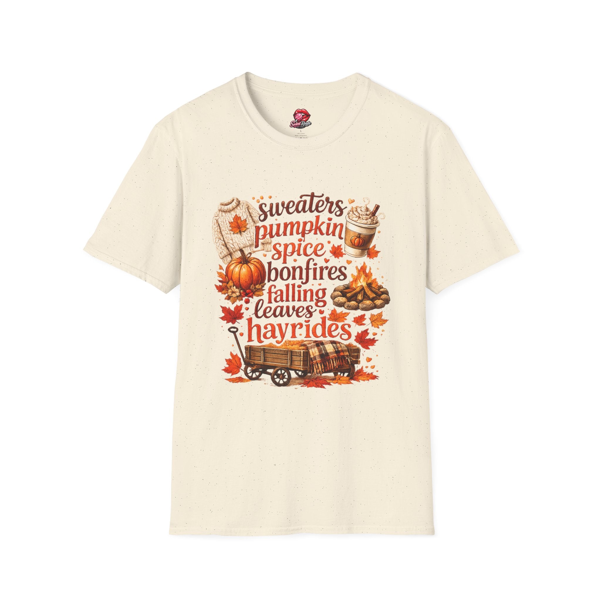 Sweaters Pumpkin Spice Bonfires Falling Leaves T-Shirt | Cute Fall Shirt For Women