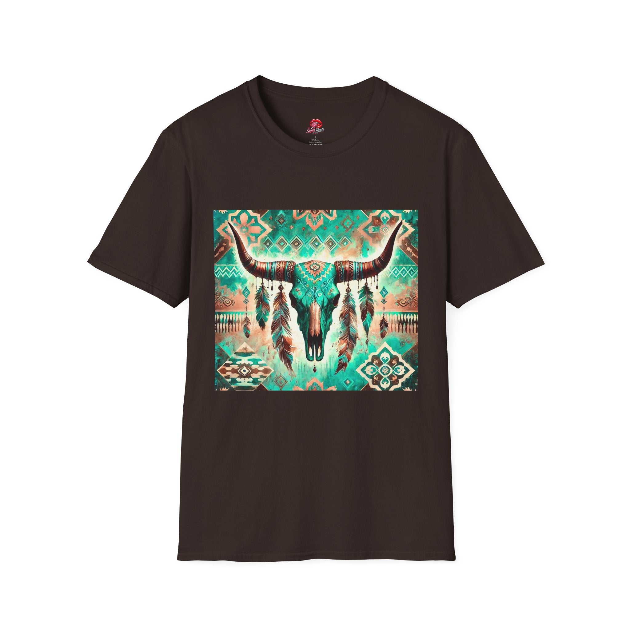 Turquoise Aztec Longhorn T-Shirt