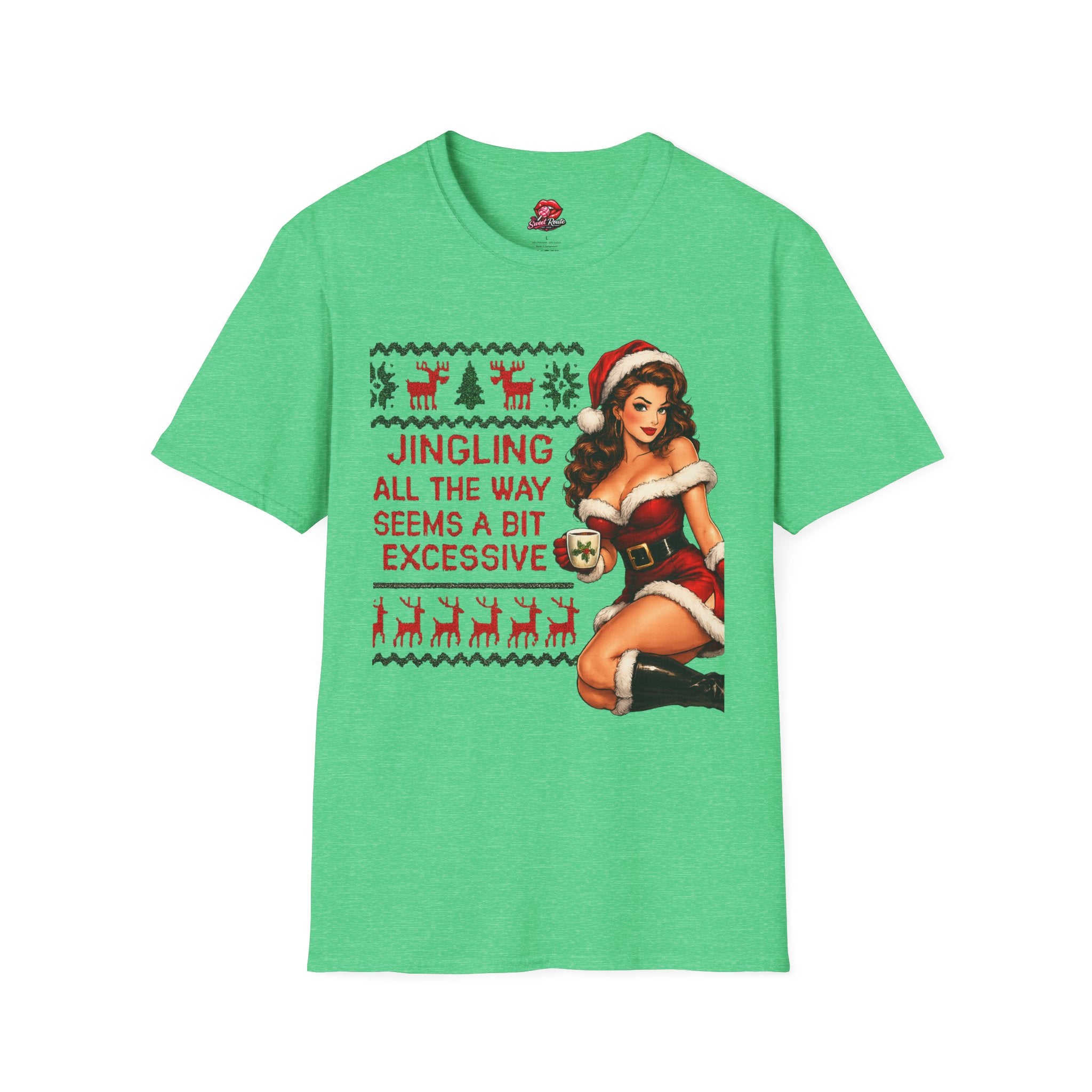 Jingling All The Way Pinup Santa T-Shirt