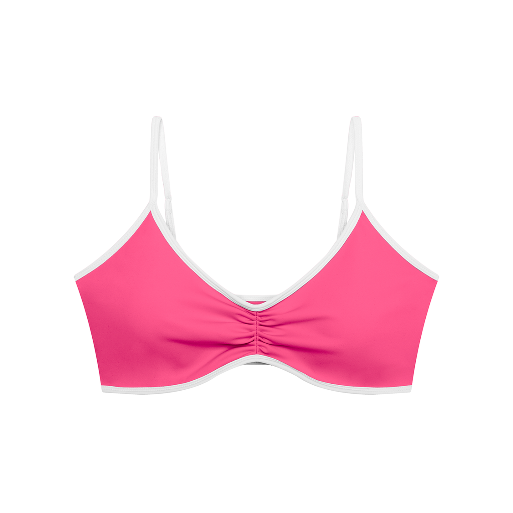 Sweet Route Women's Color Block Ruched V-Neck Sports Bra