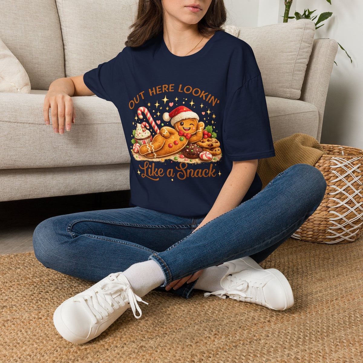 Gingerbread Cookie Santa Hat T-Shirt