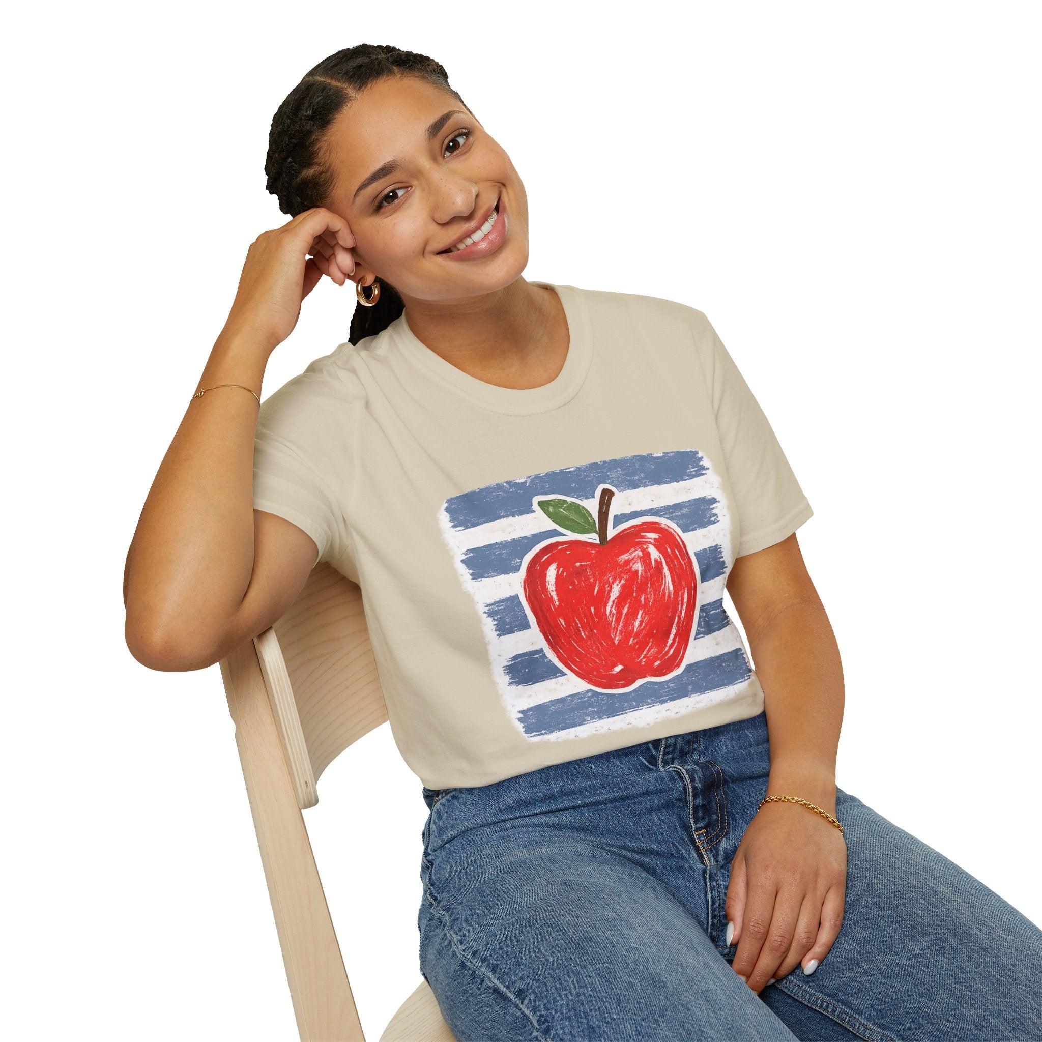 Retro Apple Graphic Teacher T-Shirt | Vintage School Apple Tee | Back to School Gift for Teachers