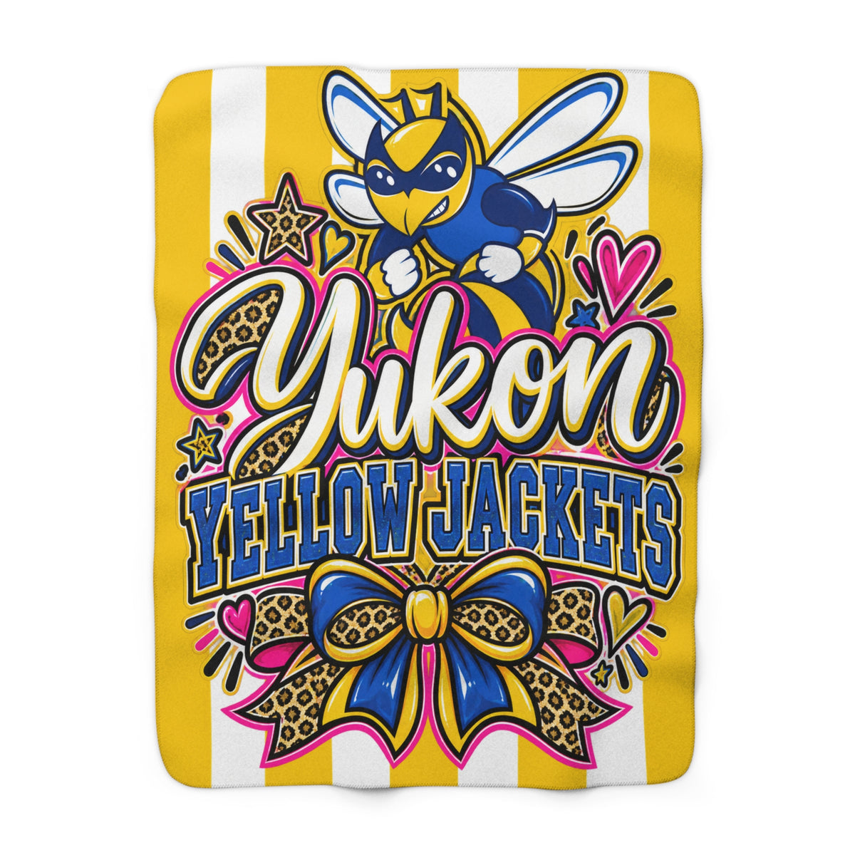 Yukon Yellow Jackets Sherpa Fleece Blanket