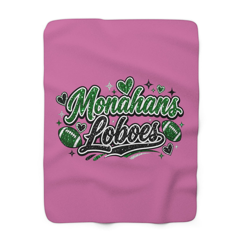 Monahan's Loboes Sherpa Fleece Blanket — Pink Team Spirit Throw
