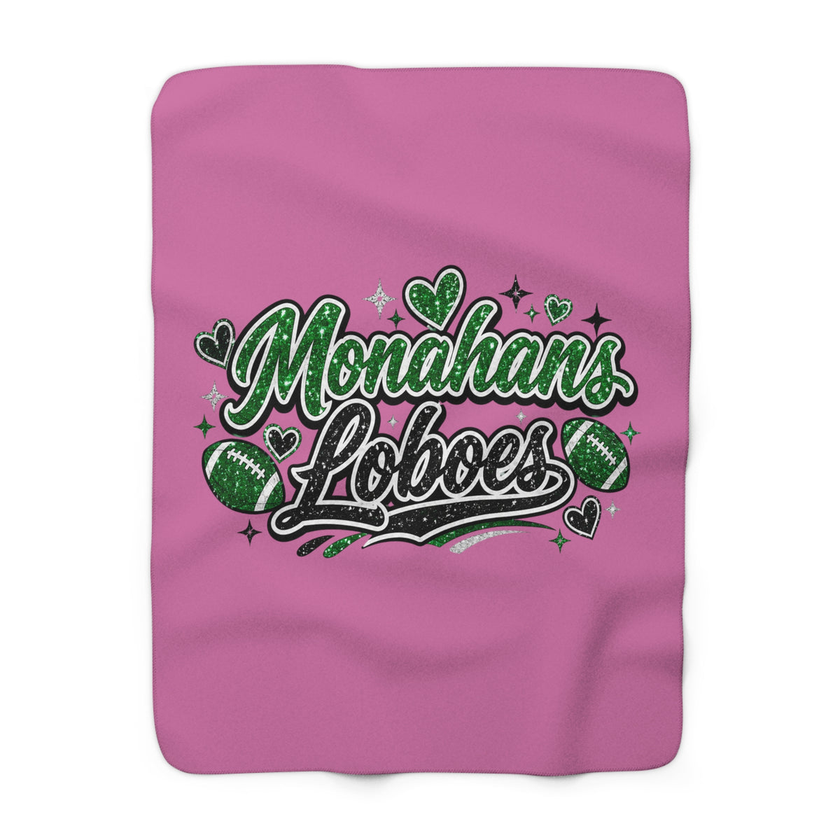 Monahan's Loboes Sherpa Fleece Blanket — Pink Team Spirit Throw