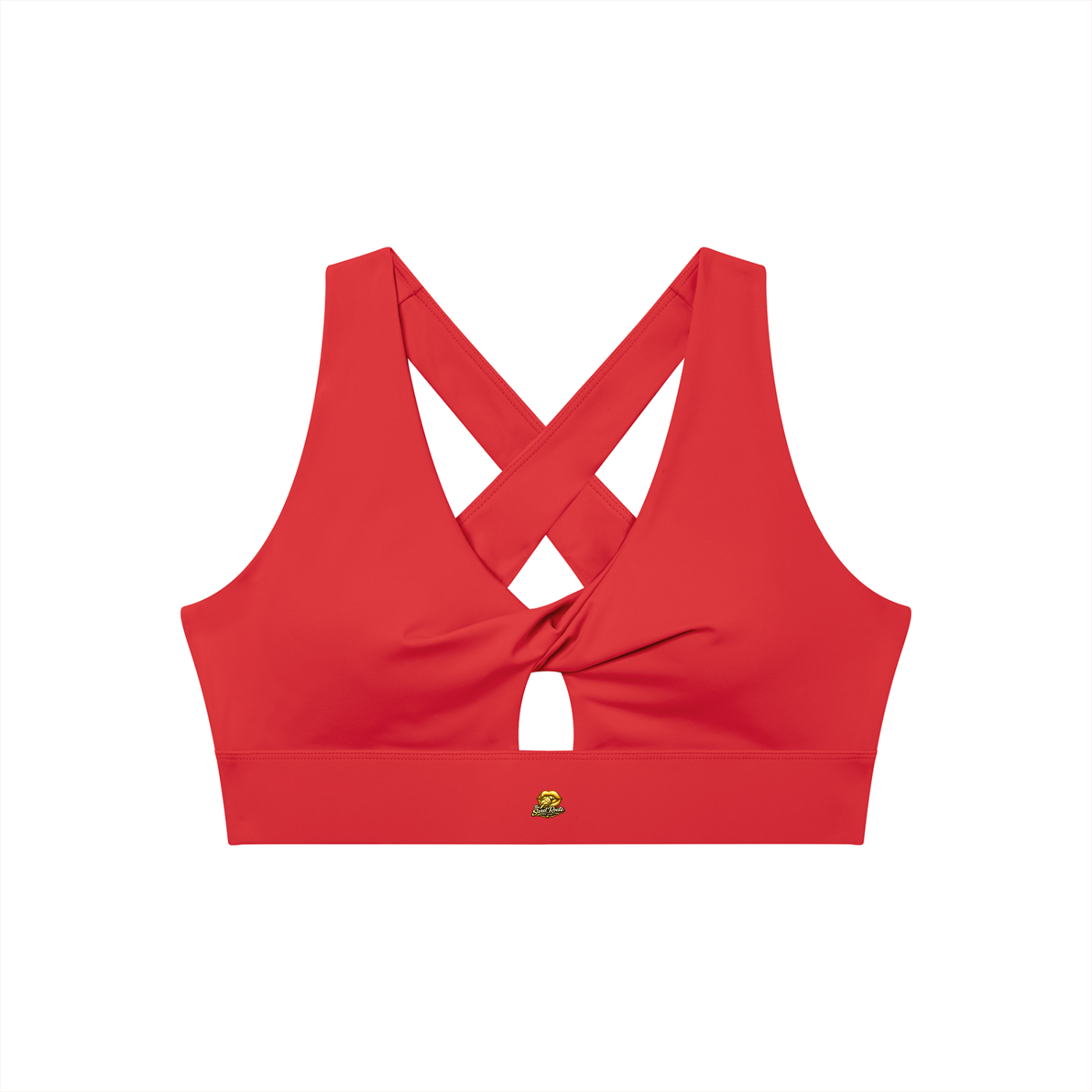 Sweet Route Women's Twist Front V-Neck Sports Bra