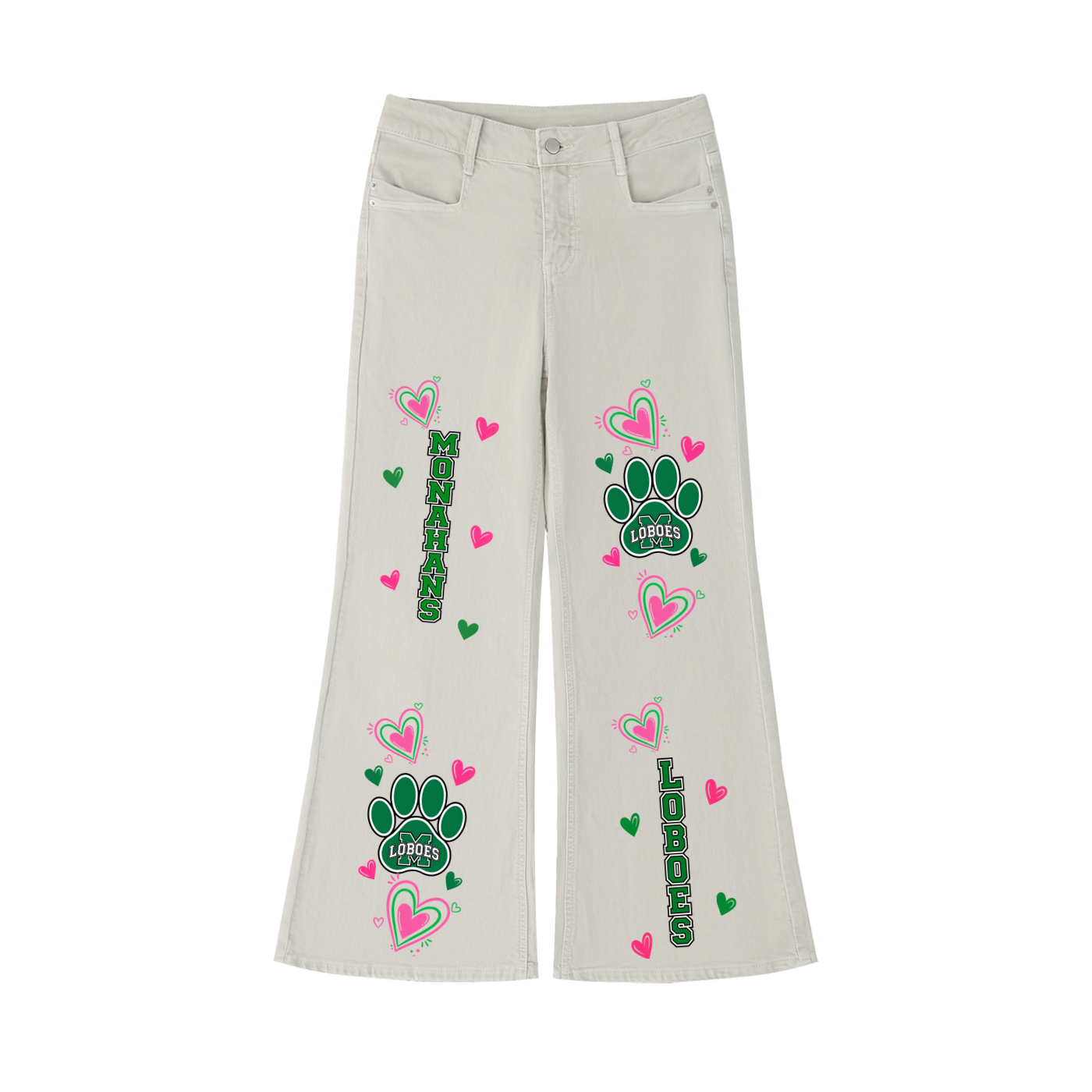 Monahans Loboes Women's Vintage Wash Flared Leg Jeans