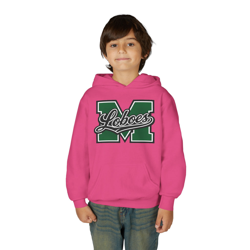 Youth Hoodie — 'M Loboes' Varsity Letterman School Spirit Pullover