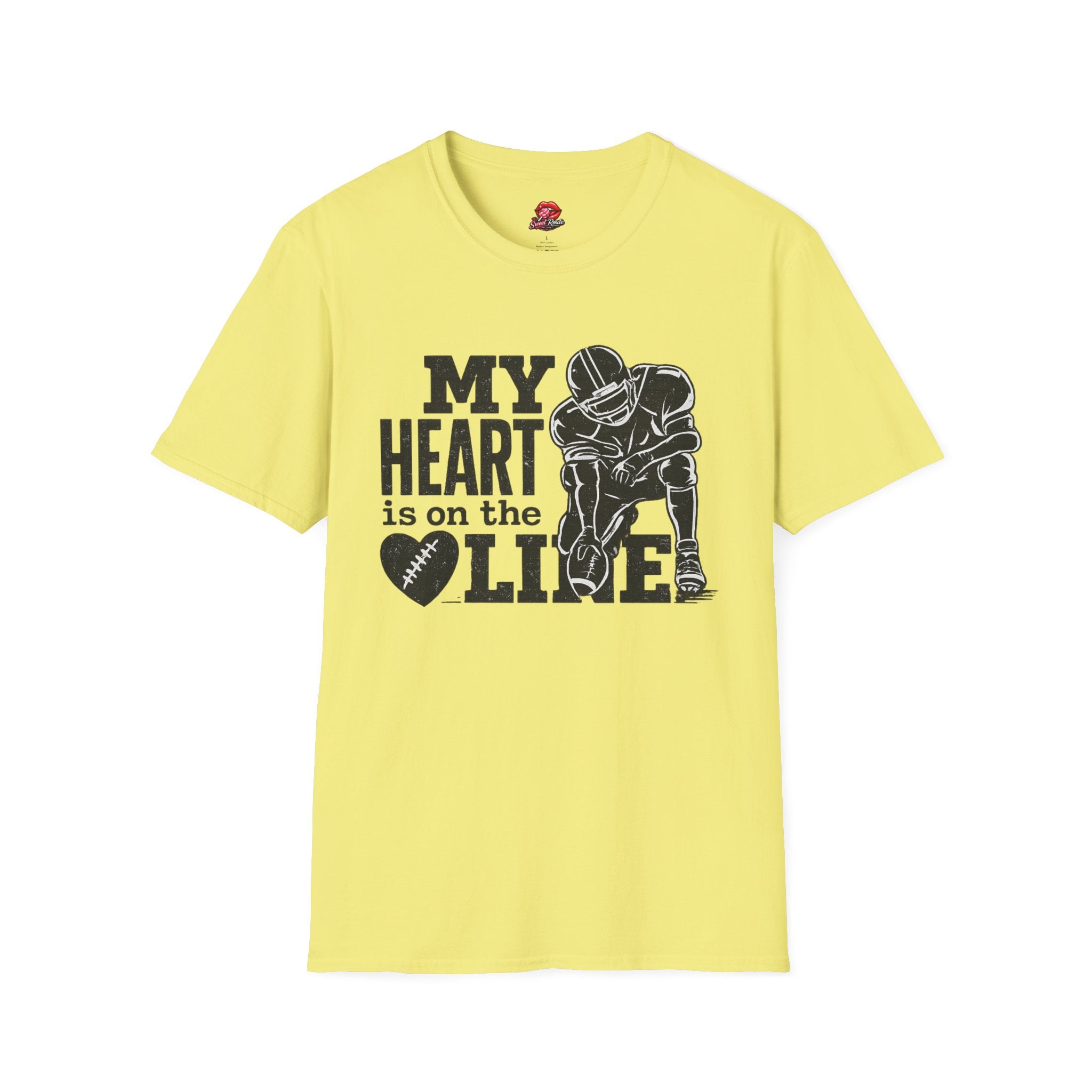 My Heart Is on the Line Football  Tee