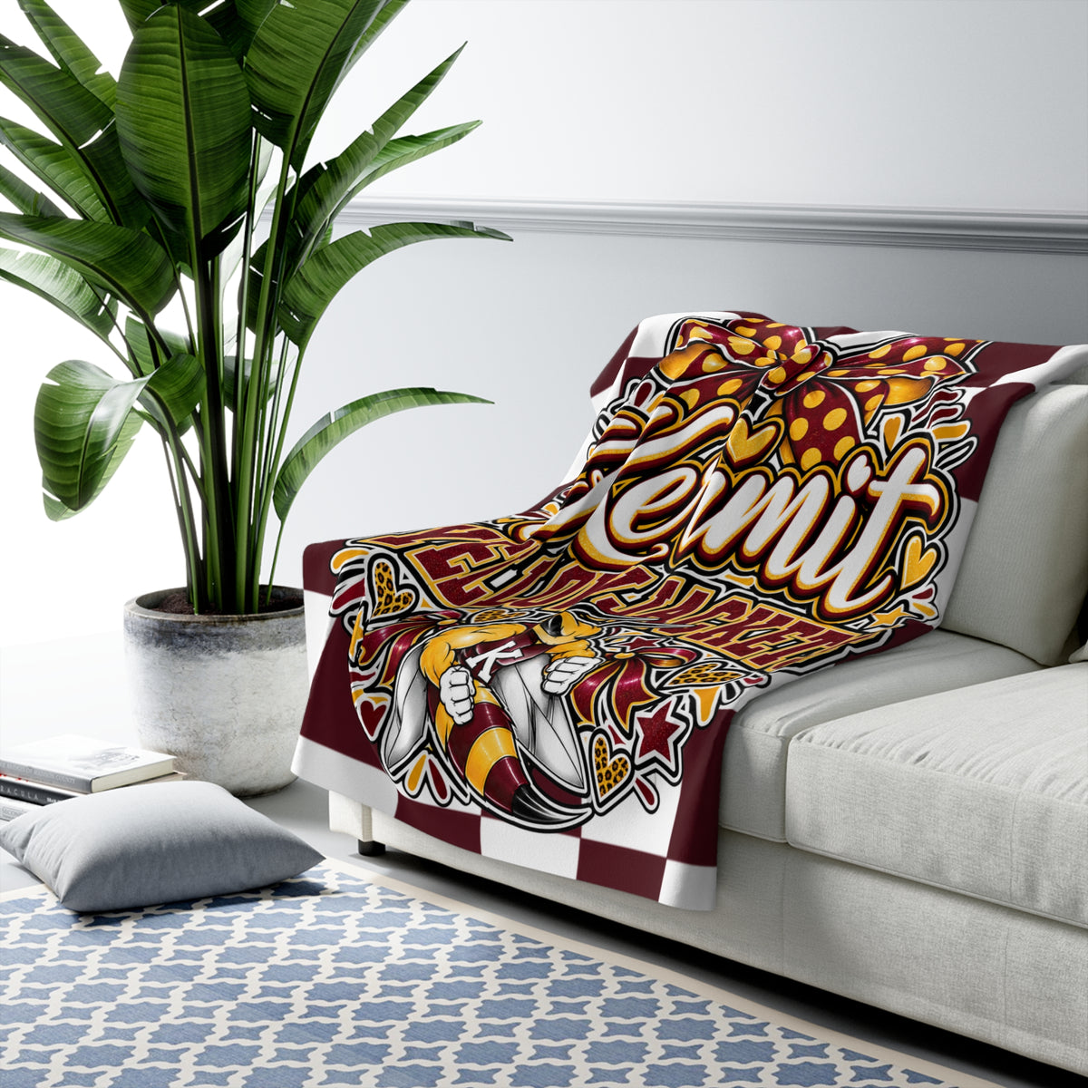 Kermit Yellowjackets Sherpa Fleece Blanket
