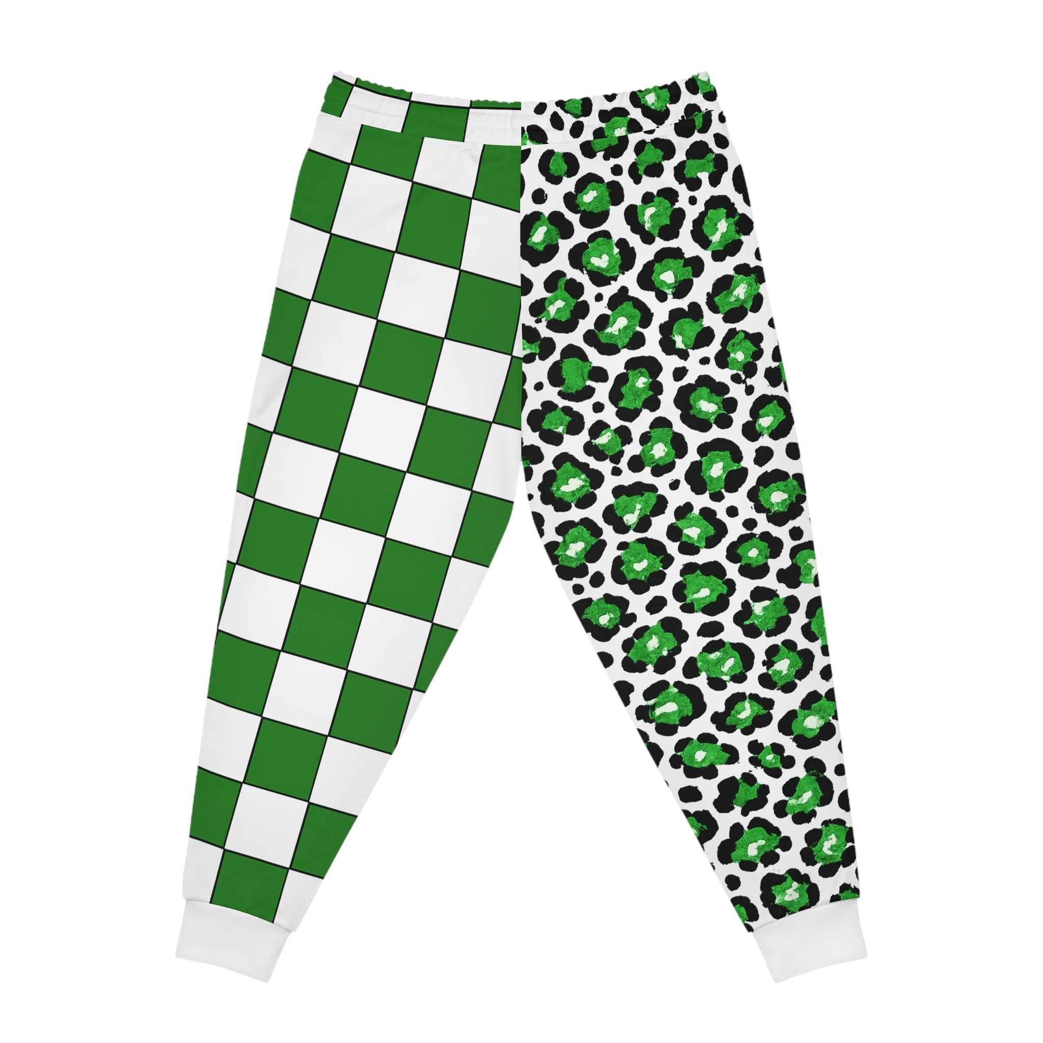 Loboes Green Check & Leopard Athletic Joggers