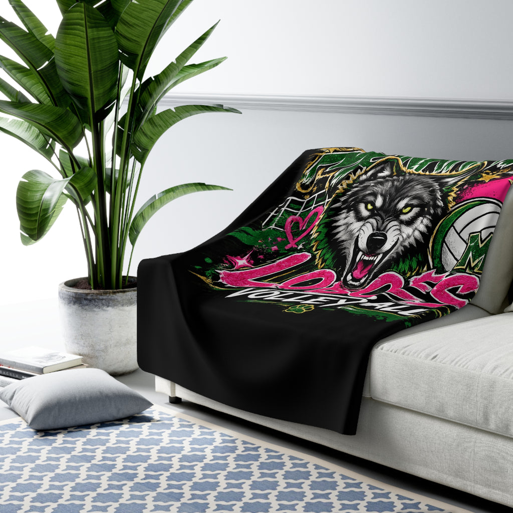 Monahans Lobos Volleyball Sherpa Blanket