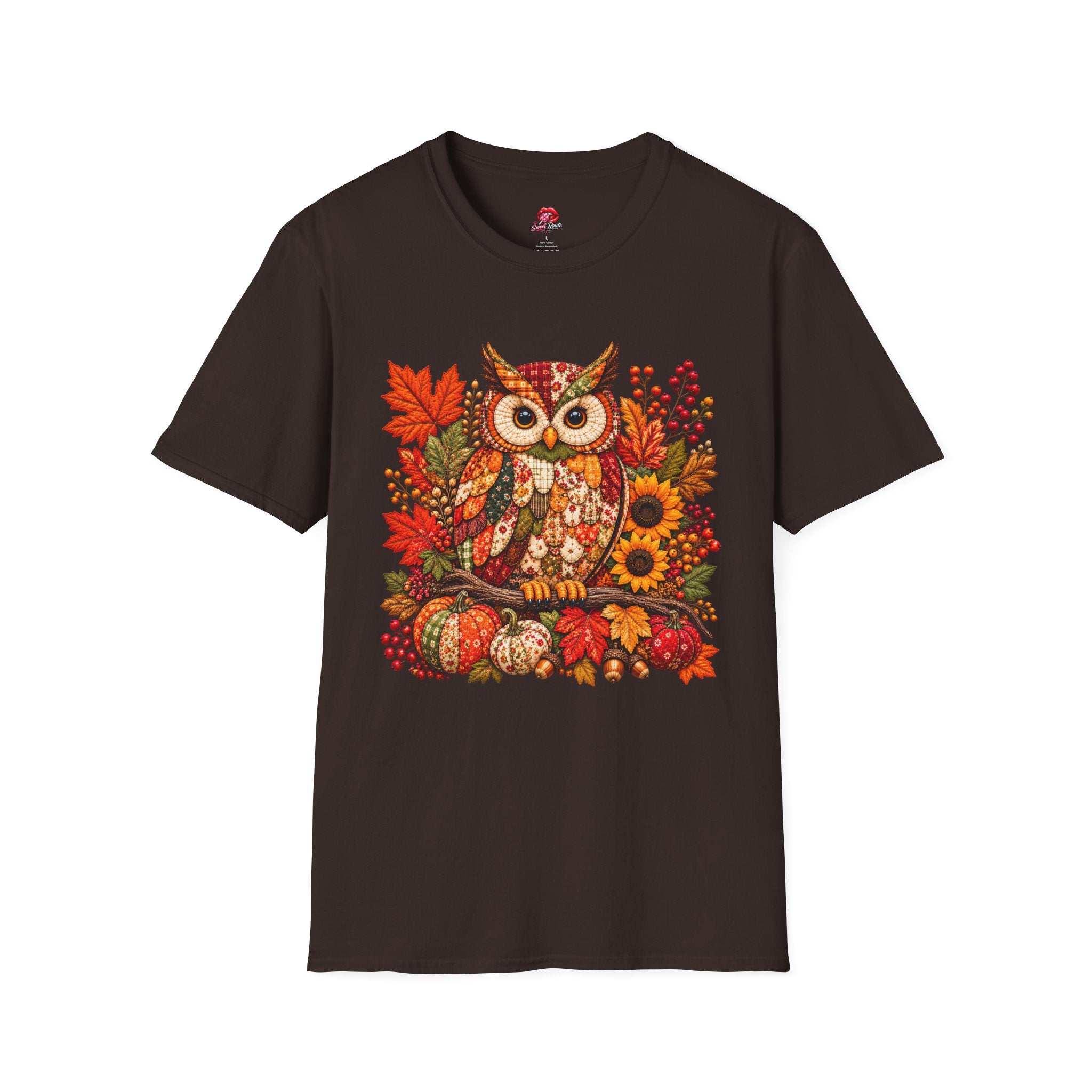 Quilted Style Autumn Owl T-Shirt