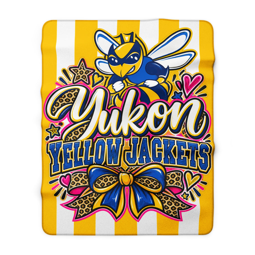 Yukon Yellow Jackets Sherpa Fleece Blanket