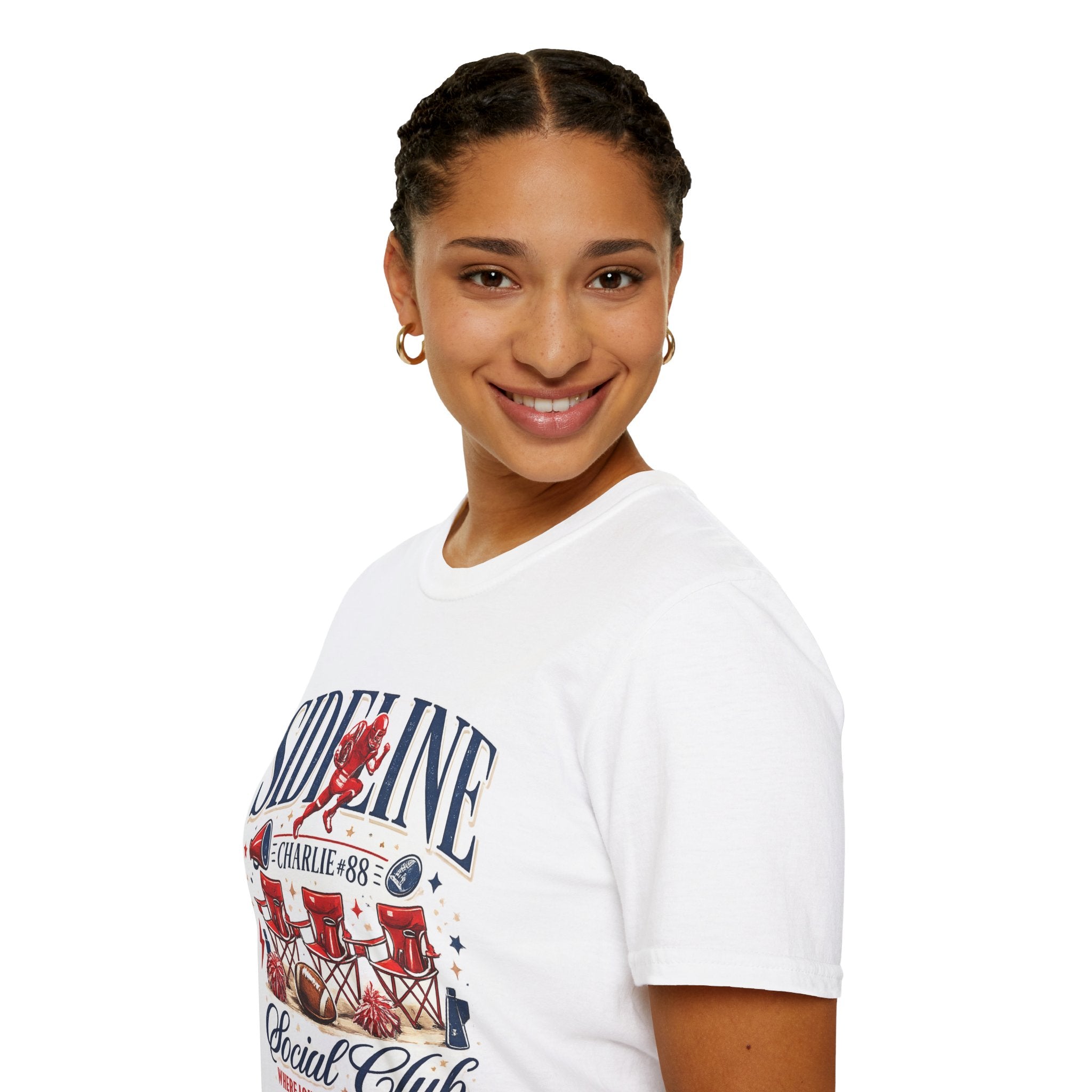 Sideline Social Club T-Shirt | Retro Football Game Day Tee | Football Fan Graphic Shirt