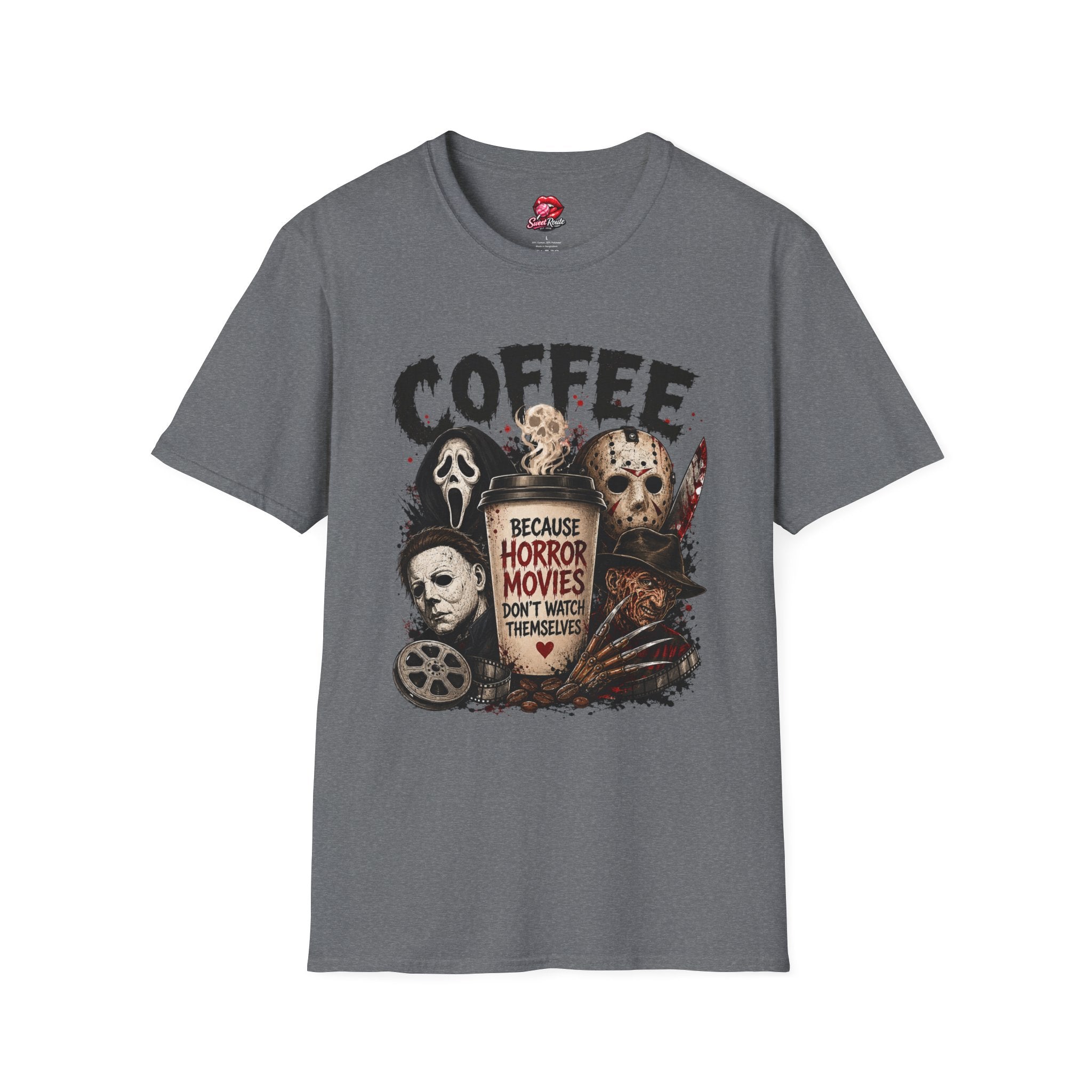 Horror Movie Characters Coffee T-Shirt