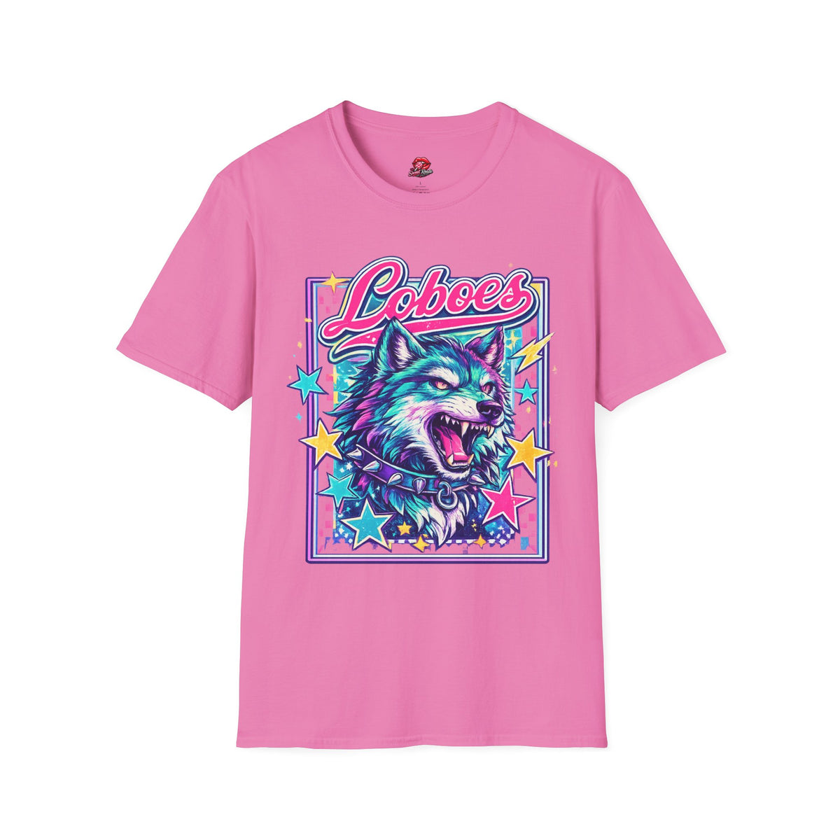 Loboes Neon Wolf T-Shirt — Retro Colorful Graphic Tee