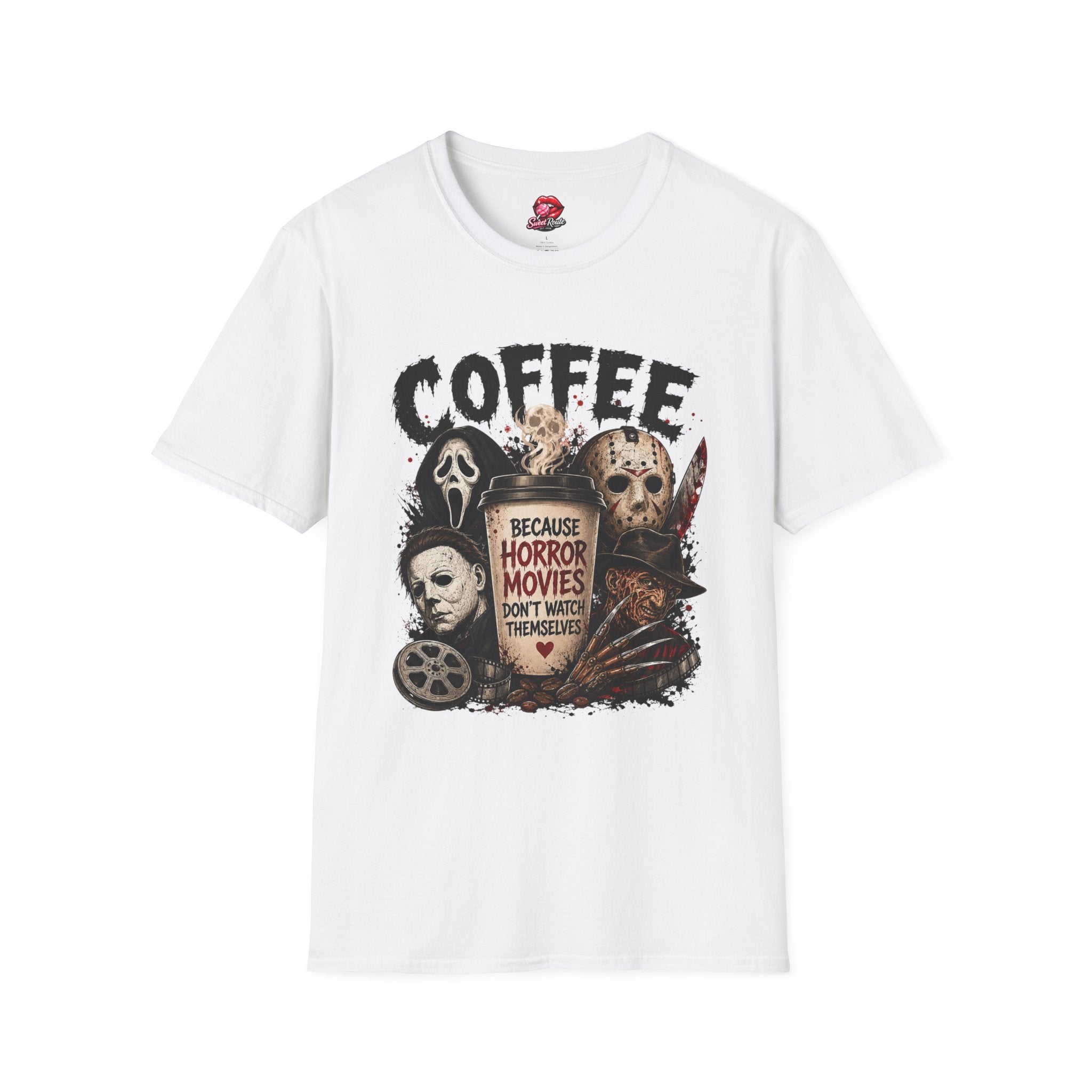 Horror Movie Characters Coffee T-Shirt