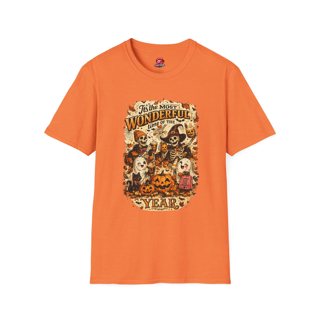 Vintage Halloween Skeleton Crew T-Shirt | 'Tis the Most Wonderful Time Design