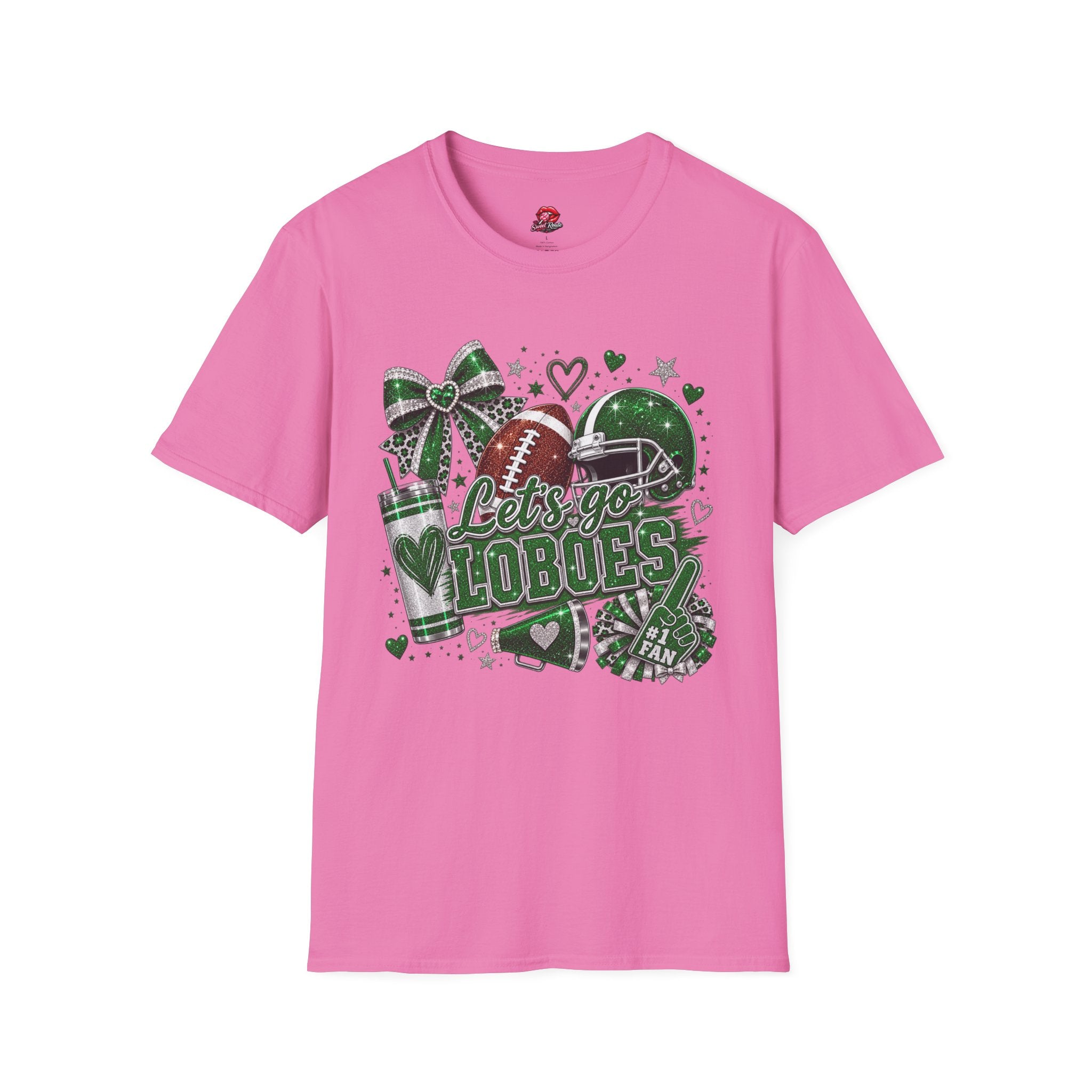 Lets Go Loboes Football Tee
