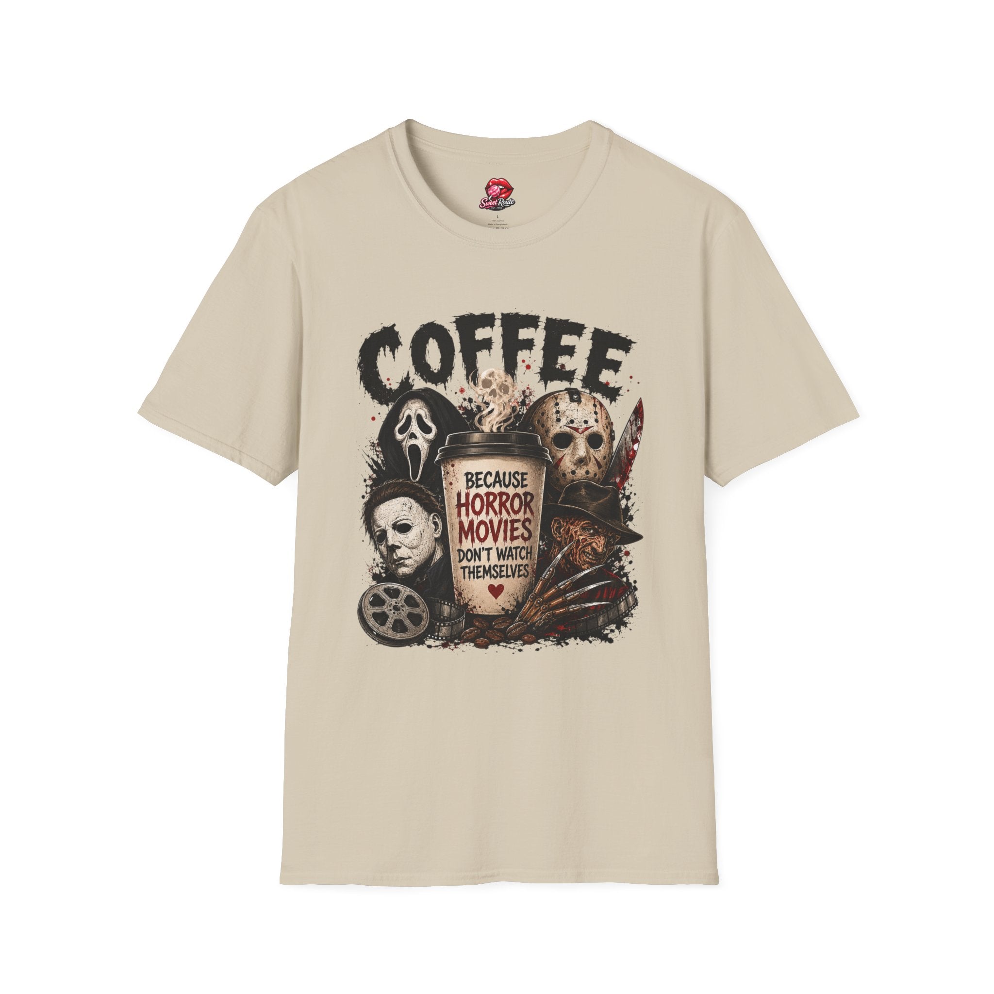 Horror Movie Characters Coffee T-Shirt