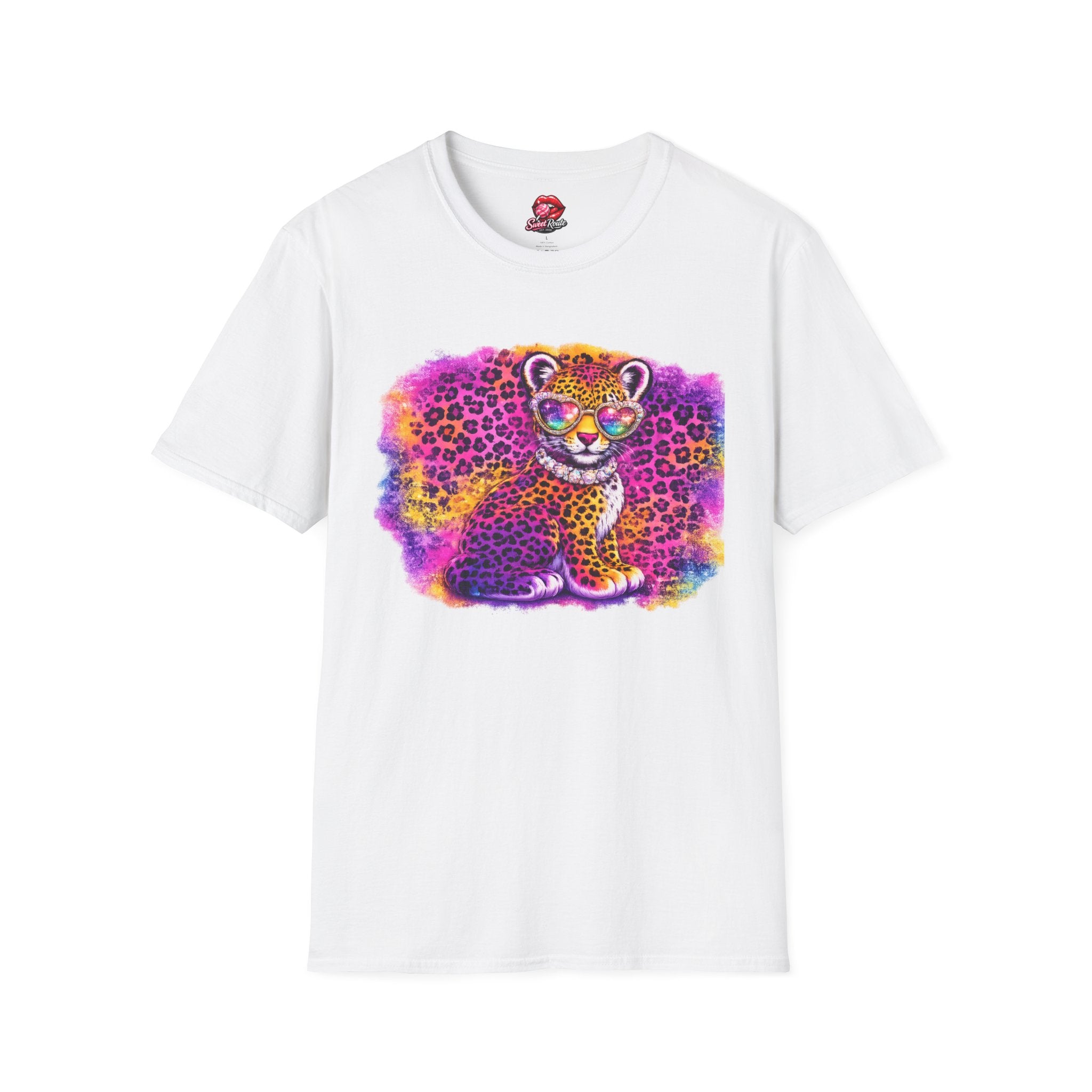 Colorful Leopard with Sunglasses T-Shirt