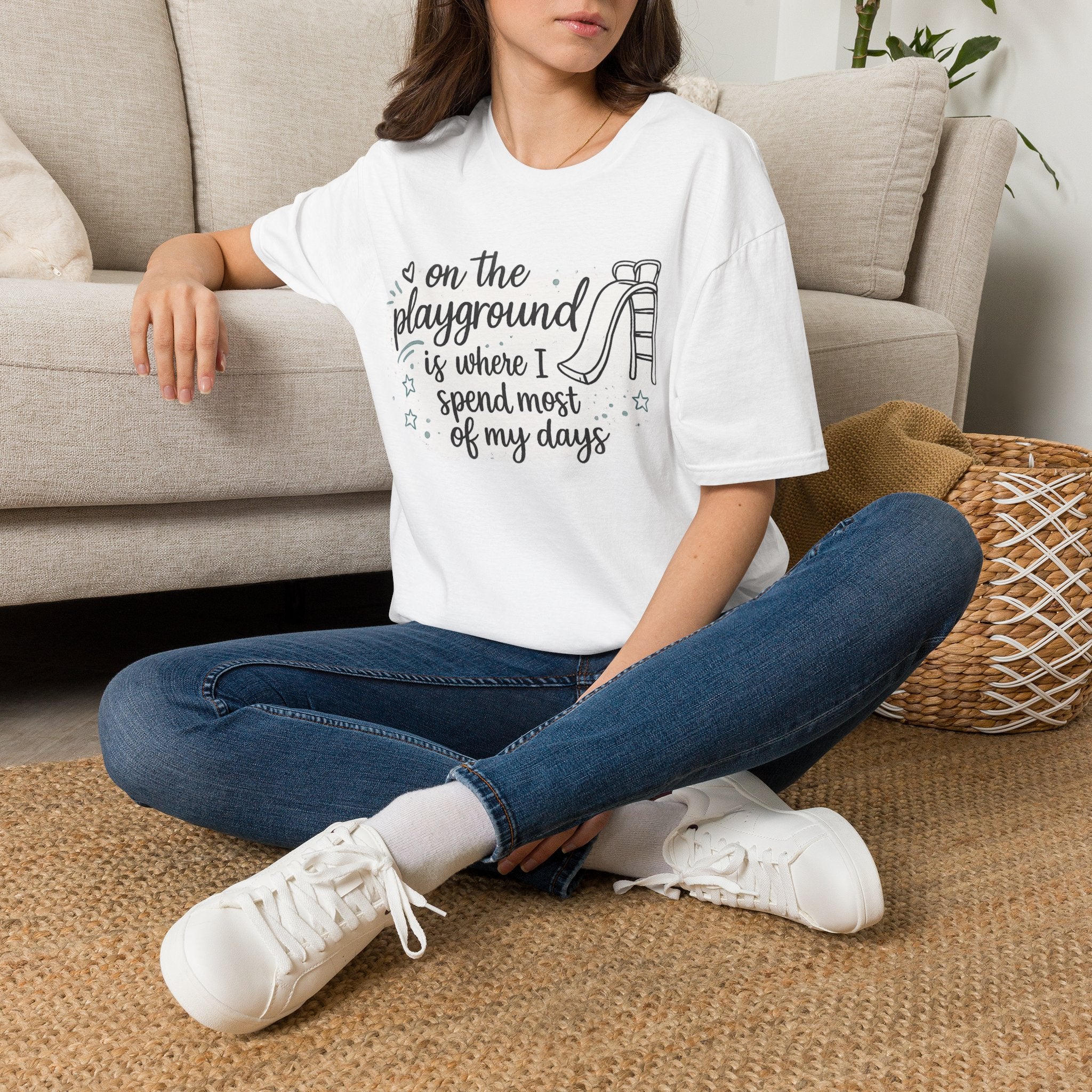 On the Playground Is Where I Spend Most of My Days Teacher T-Shirt | Playground Duty Tee | Recess Teacher Shirt | Elementary School Graphic Tee