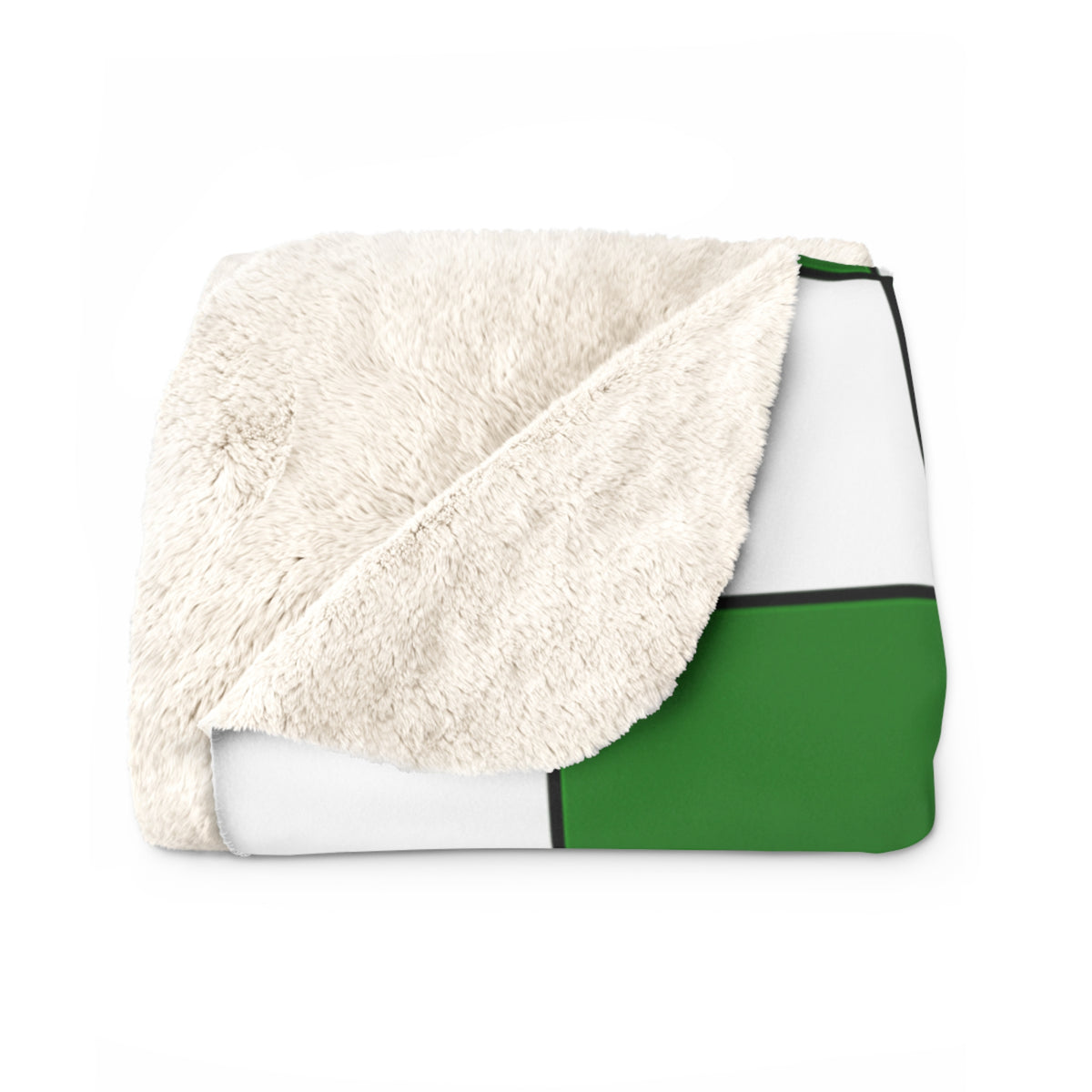 Monahan's Loboes Sherpa Fleece Blanket — Green Checker Football Team Throw