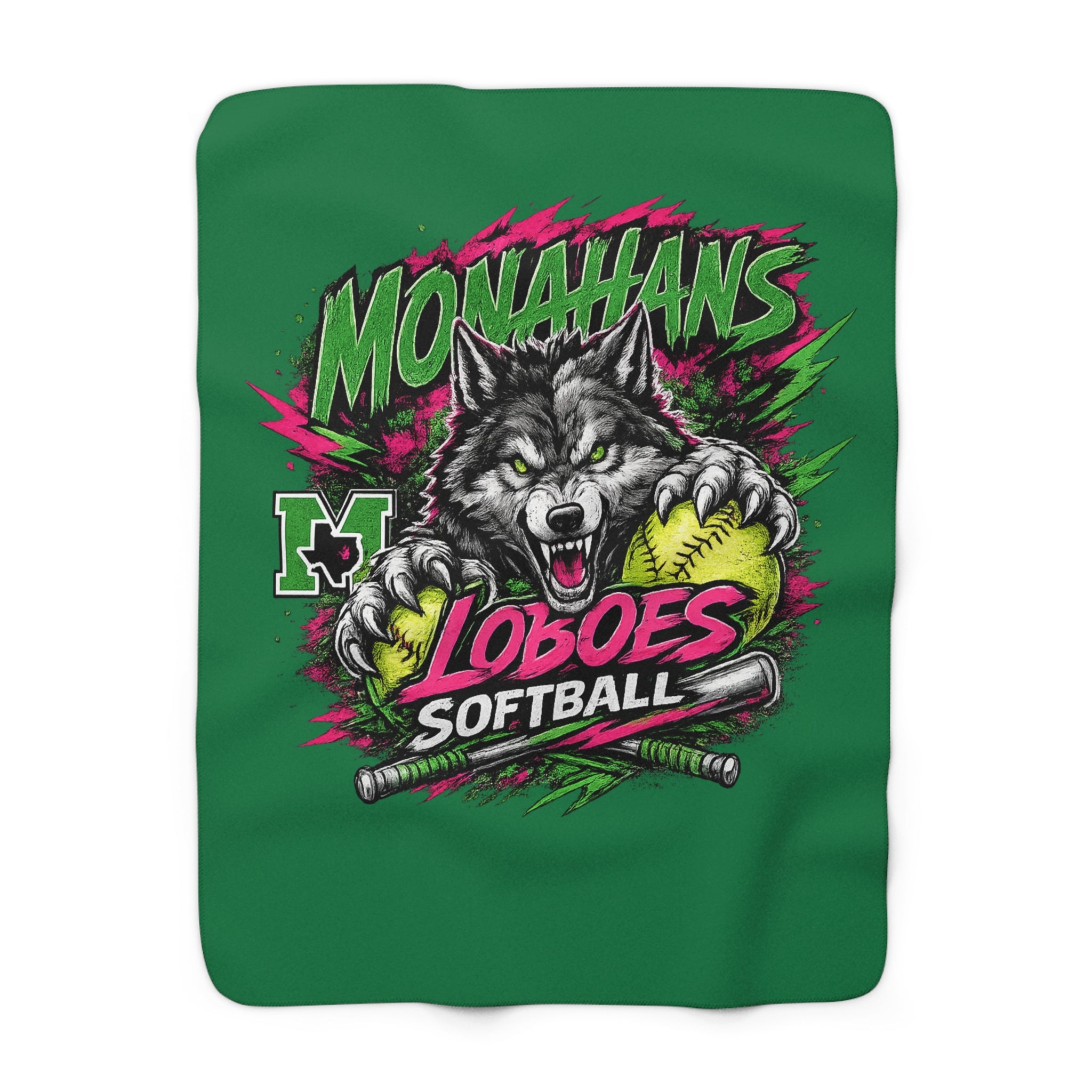 Monahans Loboes Softball Sherpa Blanket