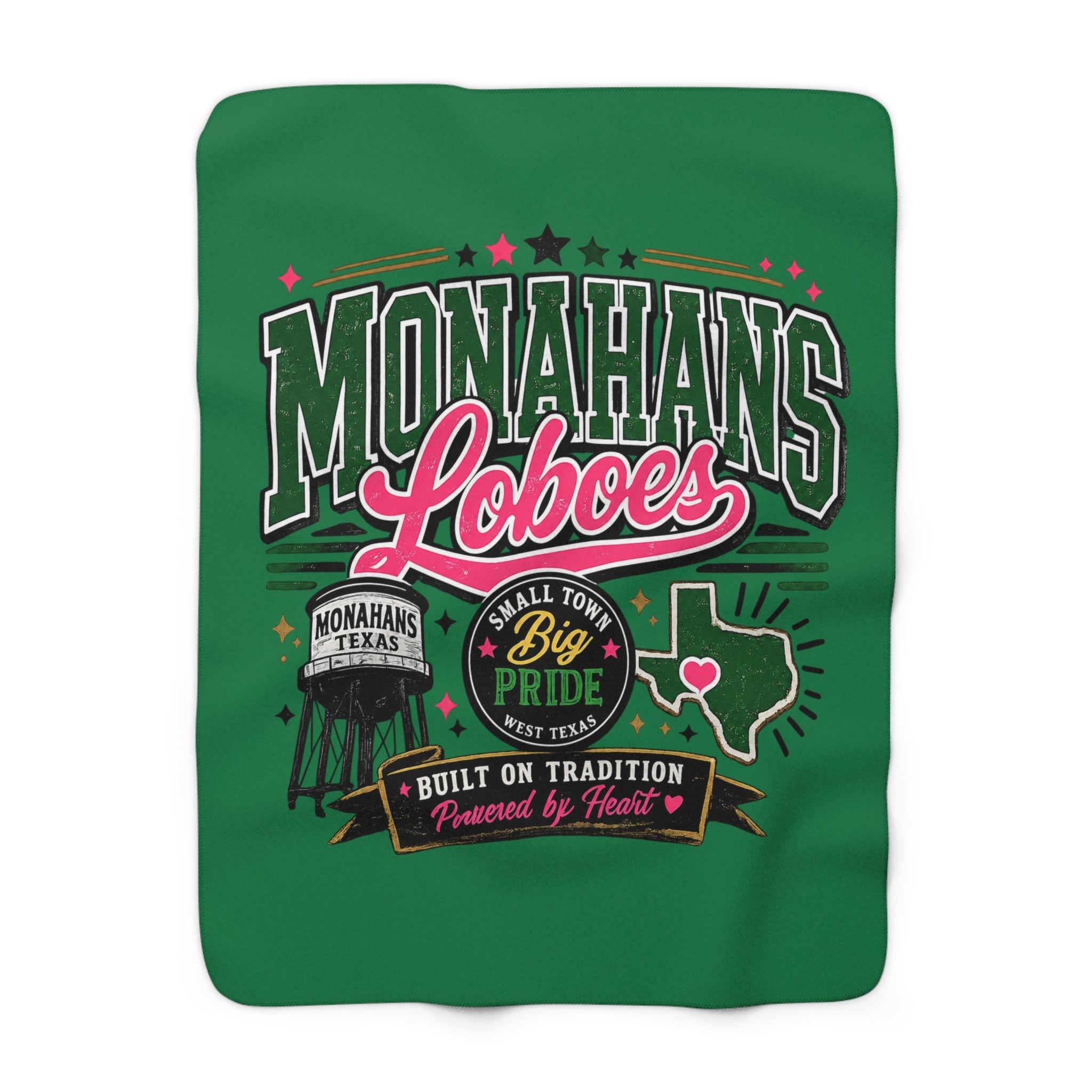 Monahans Loboes Sherpa Fleece Stadium Blanket