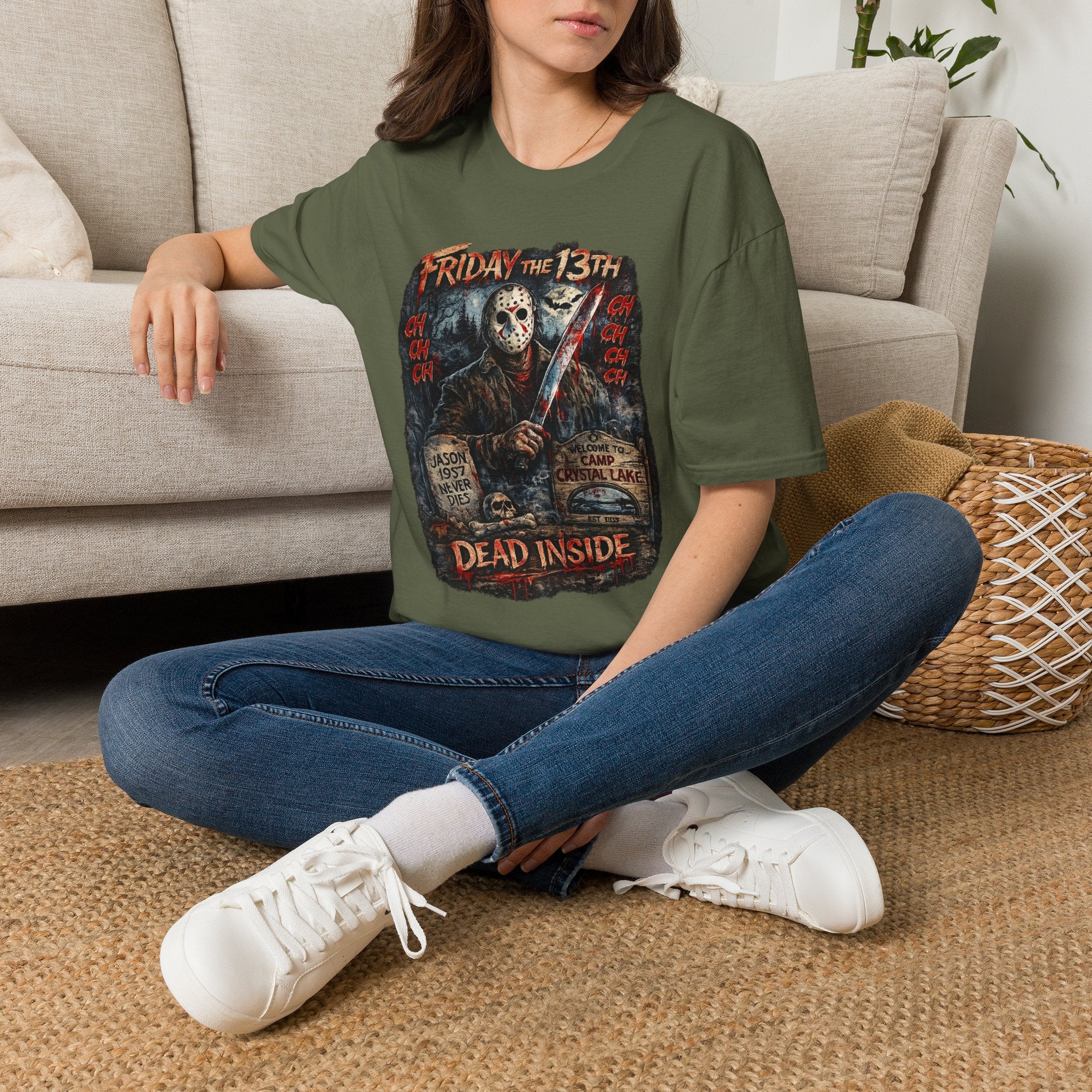 Friday the 13th Jason Mask Graphic T-Shirt | Vintage Horror Movie Tee | Slasher Halloween Shirt | Horror Fan Gift