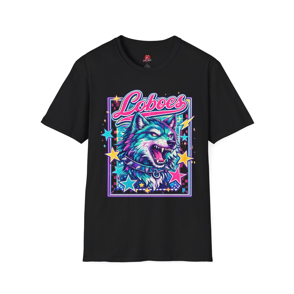 Loboes Neon Wolf T-Shirt — Retro Colorful Graphic Tee