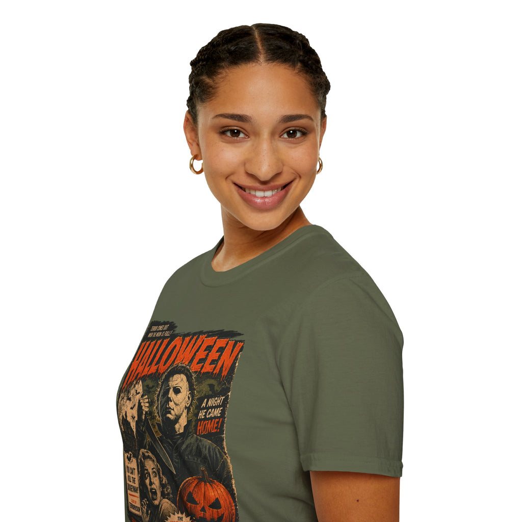 Halloween Movie Poster Retro Horror Graphic T-Shirt | Vintage Halloween Unisex