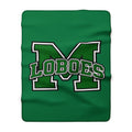 Green 'M Loboes' Sherpa Fleece Blanket