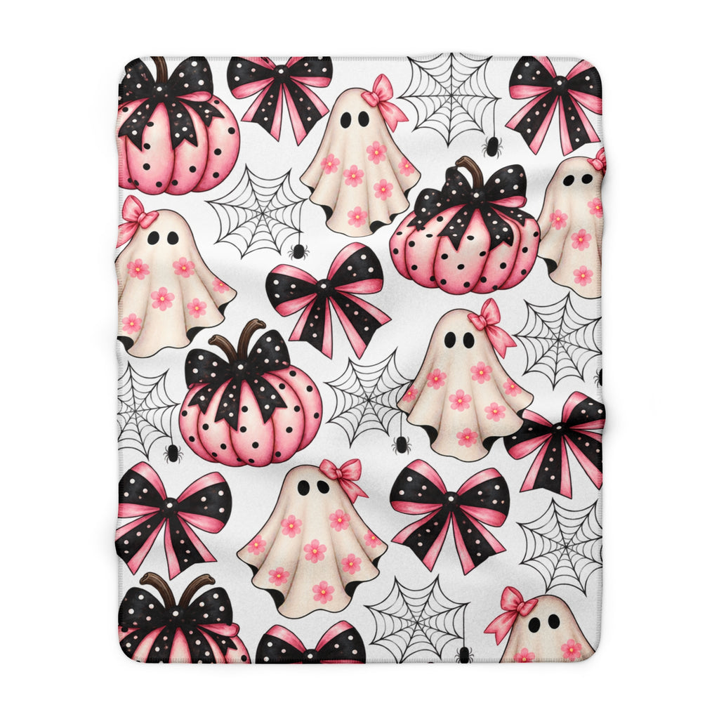 Pink Pastel Halloween Sherpa Blanket