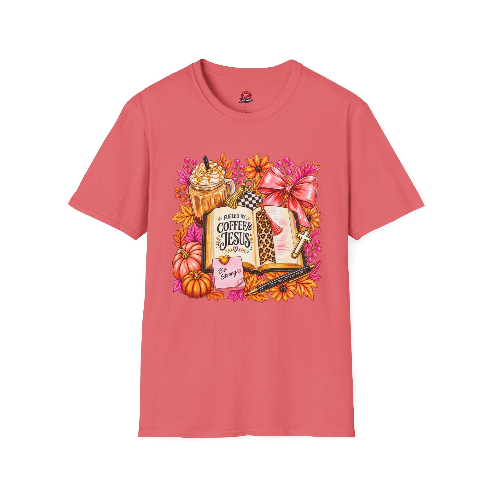 Fueled by Coffee & Jesus Autumn Floral Tee