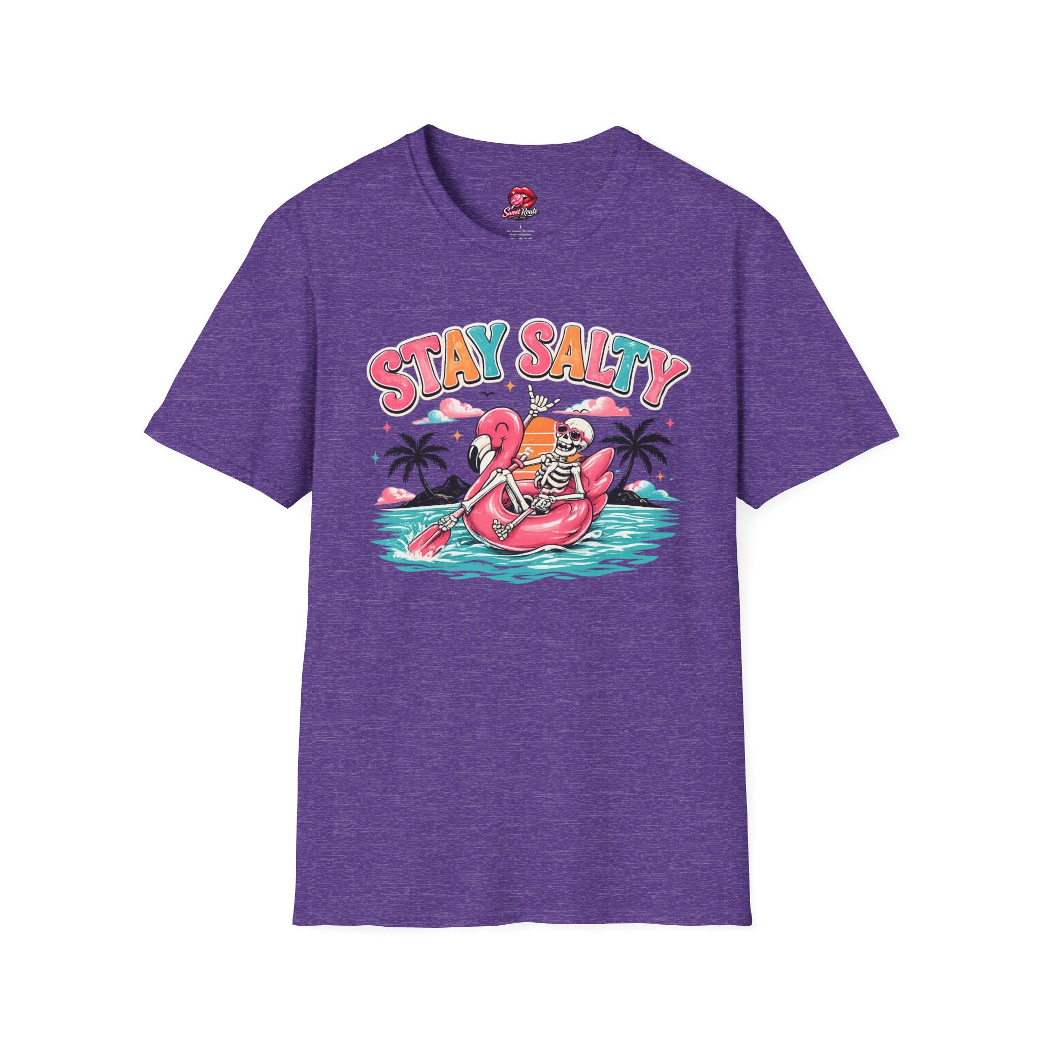 Stay Salty skeleton flamingo float T-Shirt
