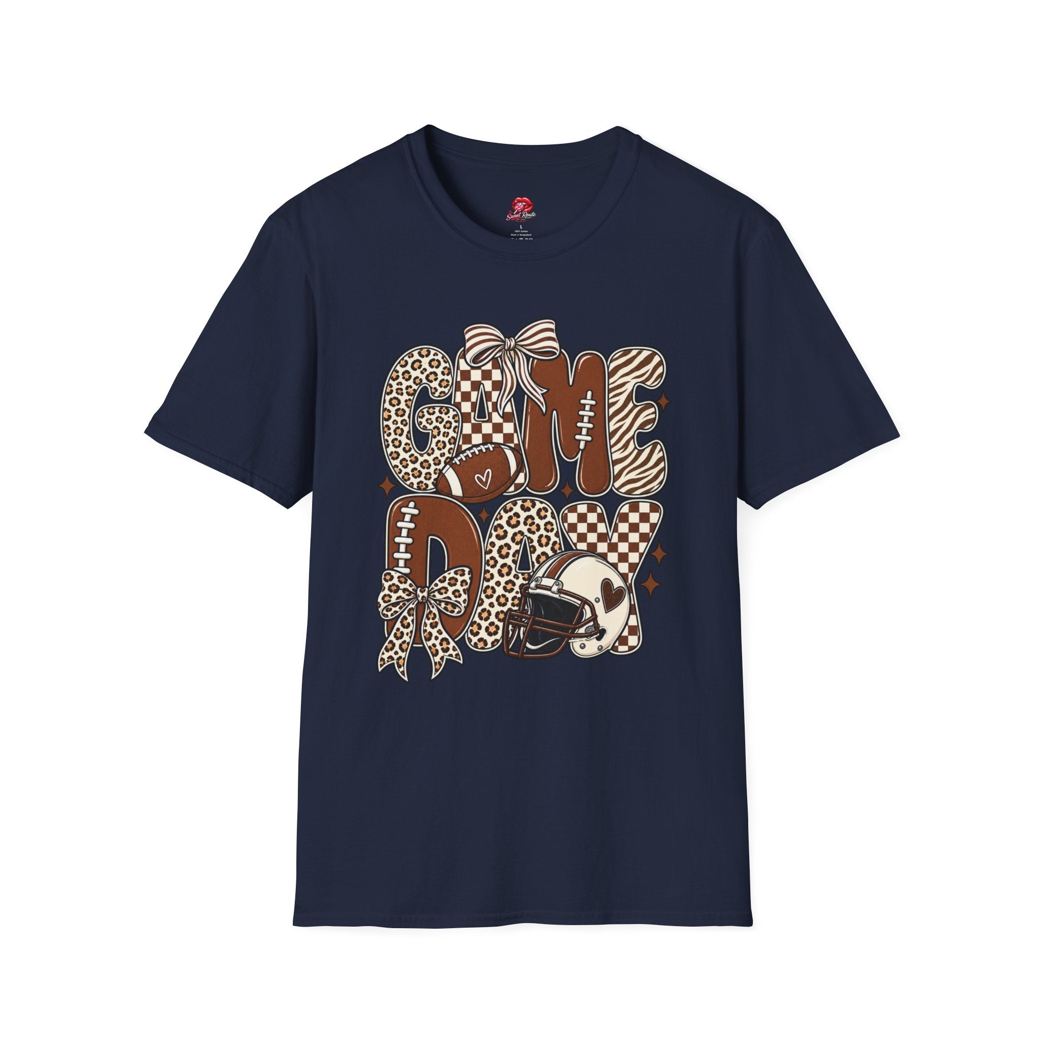 Leopard & Zebra Football Game Day Tee