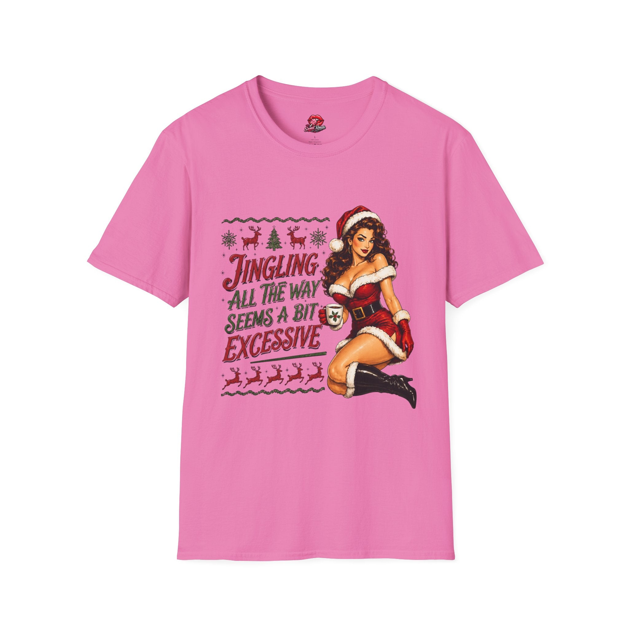 Jingling All The Way Pinup Santa T-Shirt