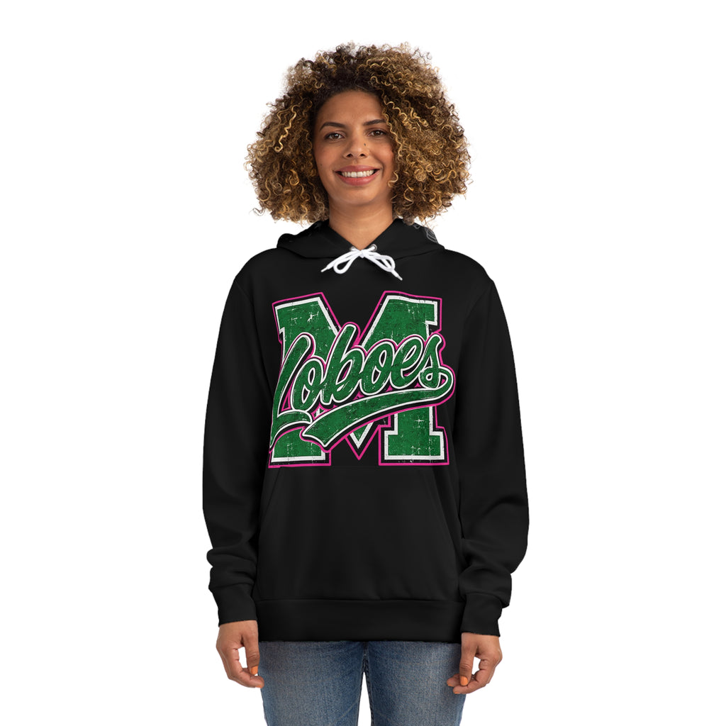 Loboes Varsity Hoodie — Retro Green Script Letterman Pullover